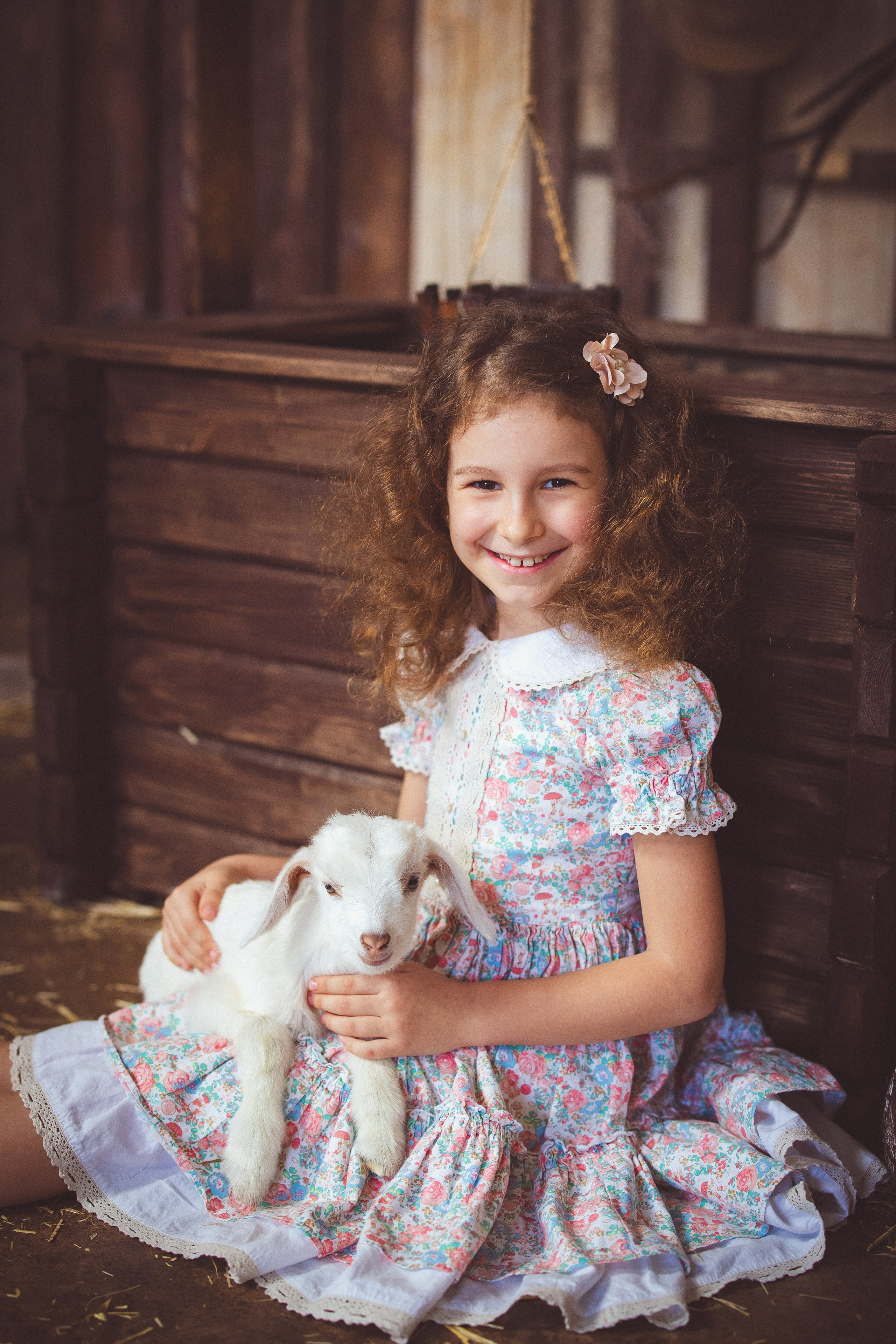 Пасхальный фотопроект с козочкой и утятами, в фотостудии «Эль» 2024 г. Семейный и детский фотограф в Краснодаре Анна Трашкова