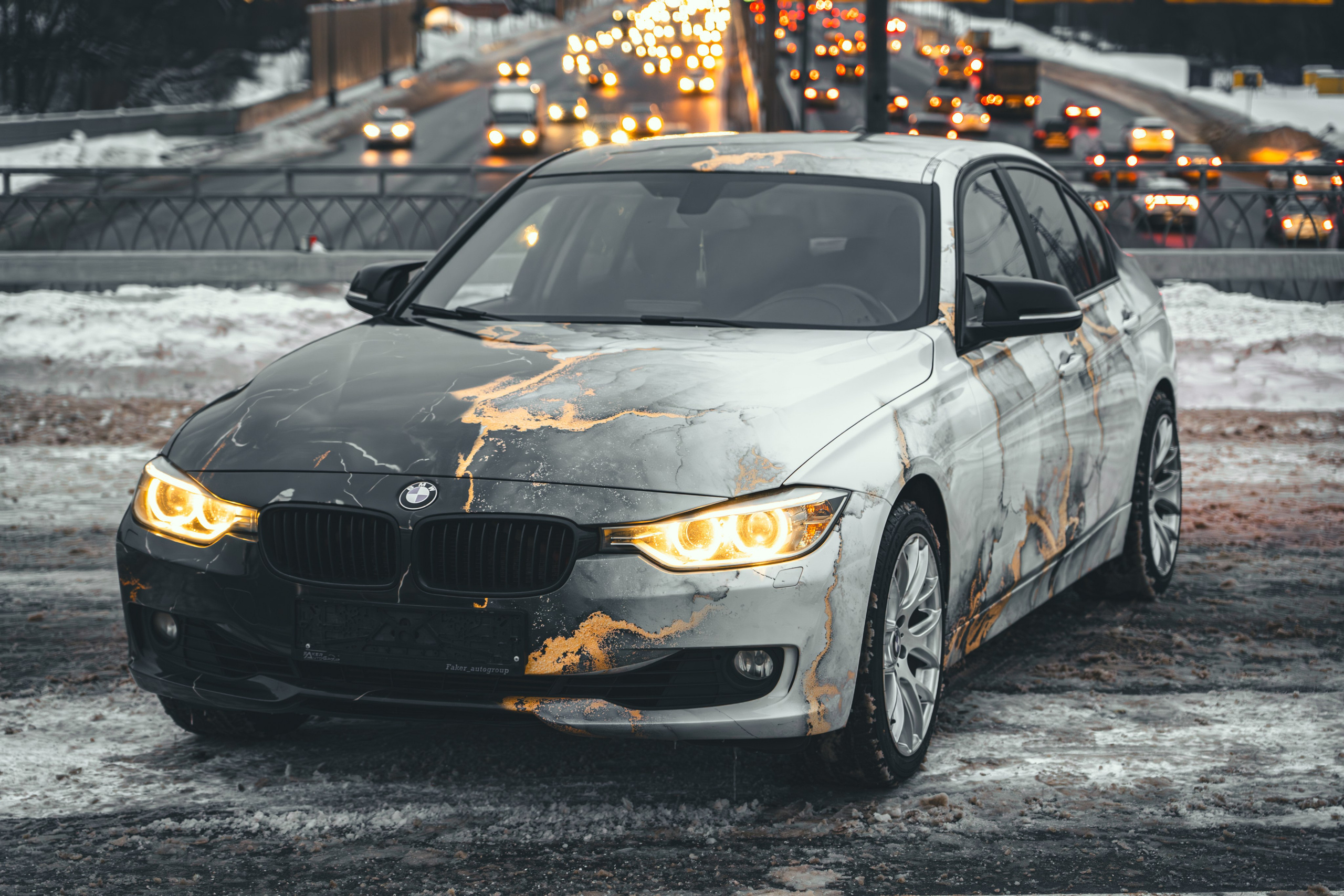 Винилография на BMW 3 F30. Студия дизайна и оклейки авто Barmaley Design