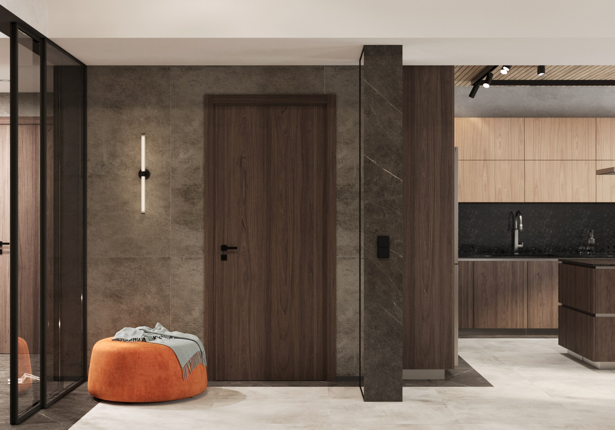 Кухня-столовая и холл (1 этаж). 3D-дизайнер Кристина Пуляевская