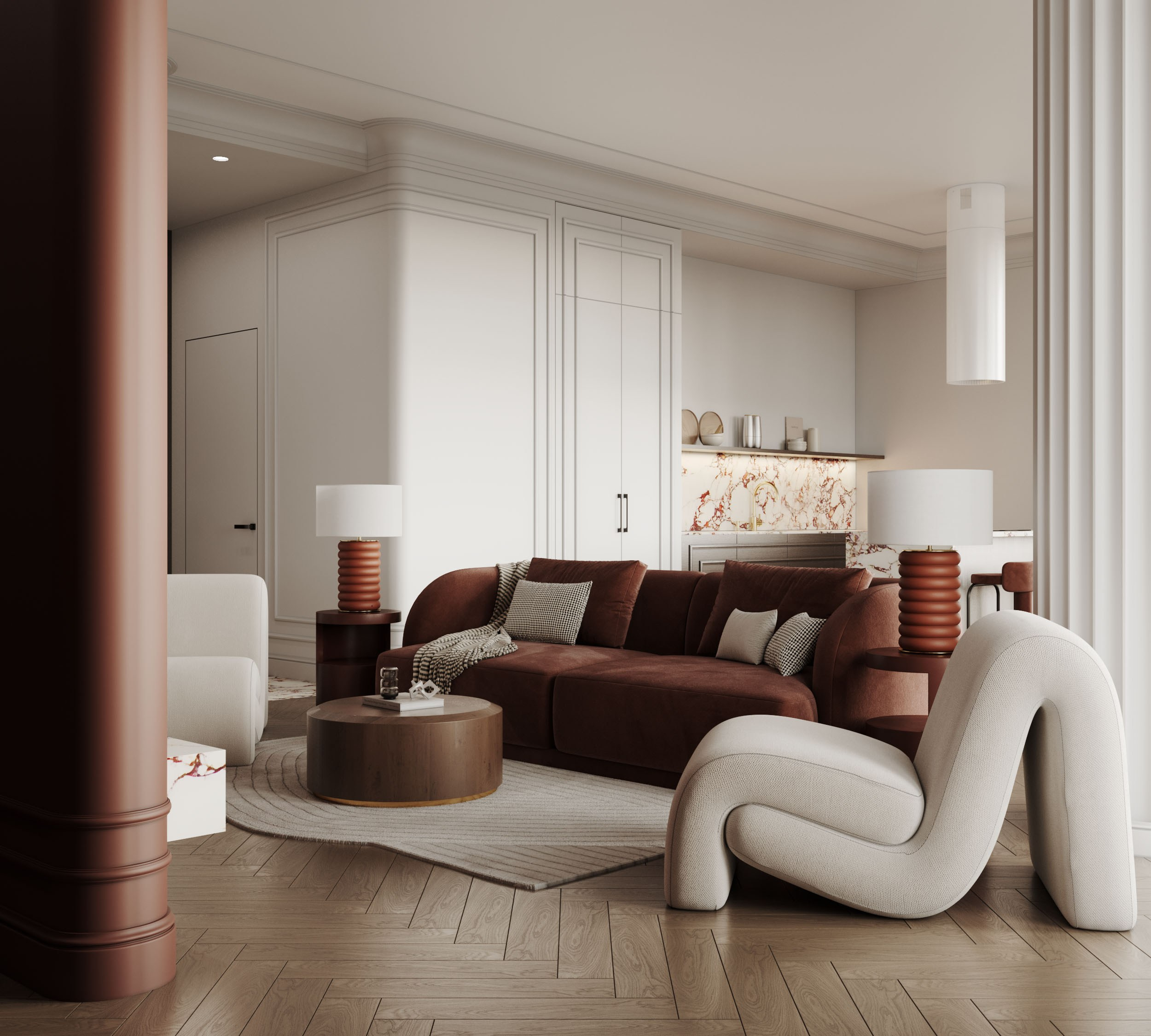 Работа по референсу. Интерьерная 3D Визуализация