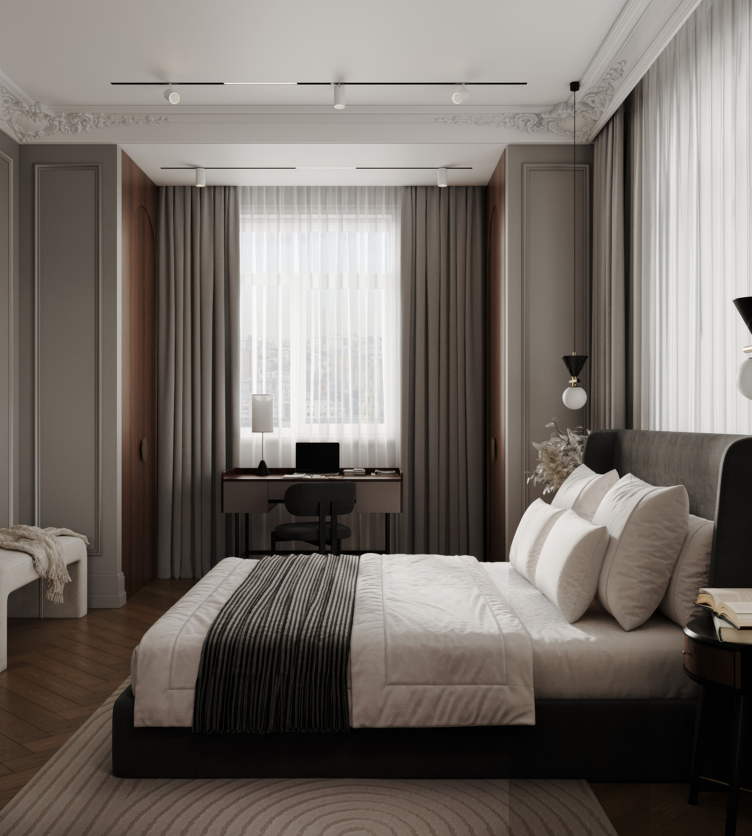 Мастер спальня ЖК Университет. Интерьерная 3D Визуализация