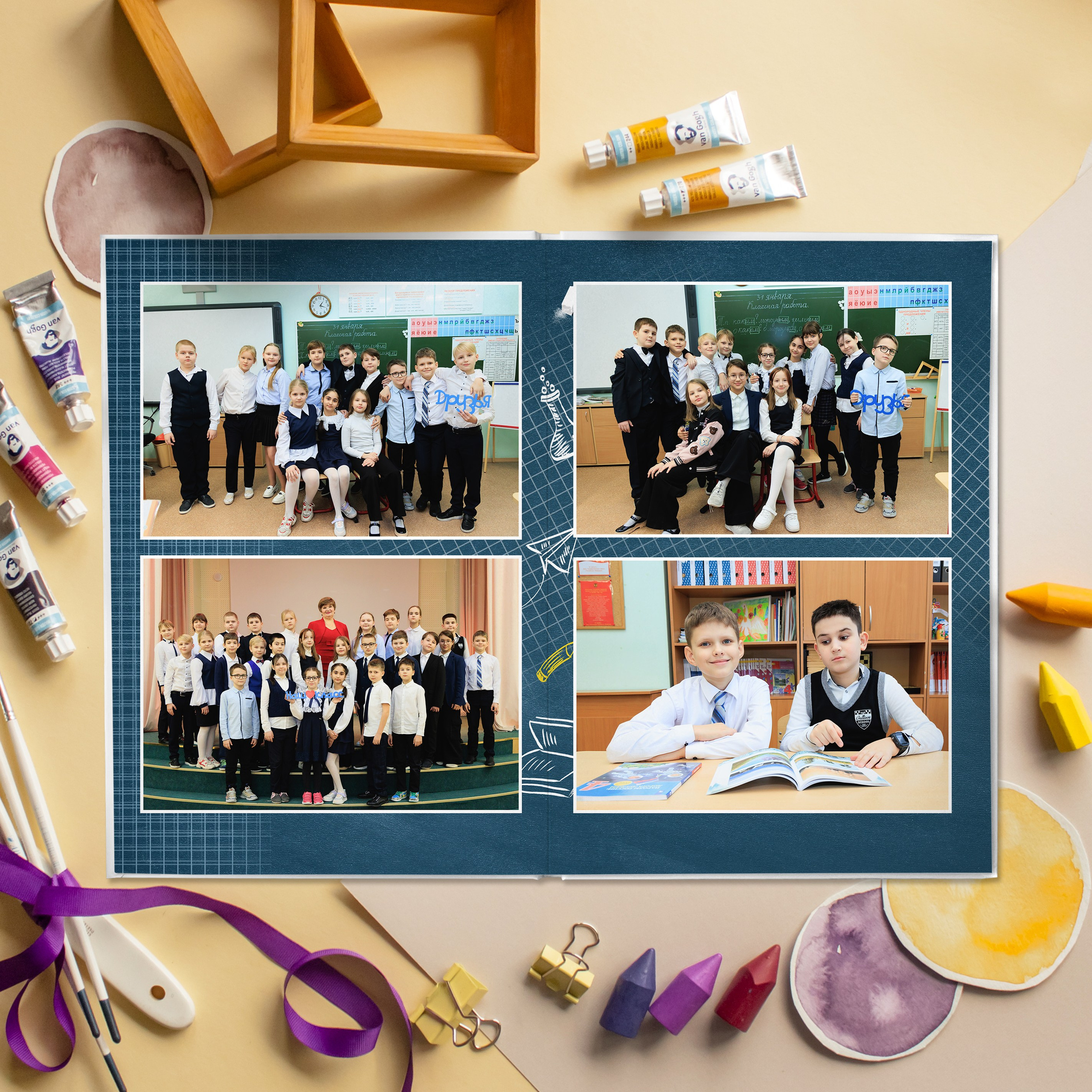 Премиум 5 разворотов. Выпускные альбомы для детского сада и школы в Москве