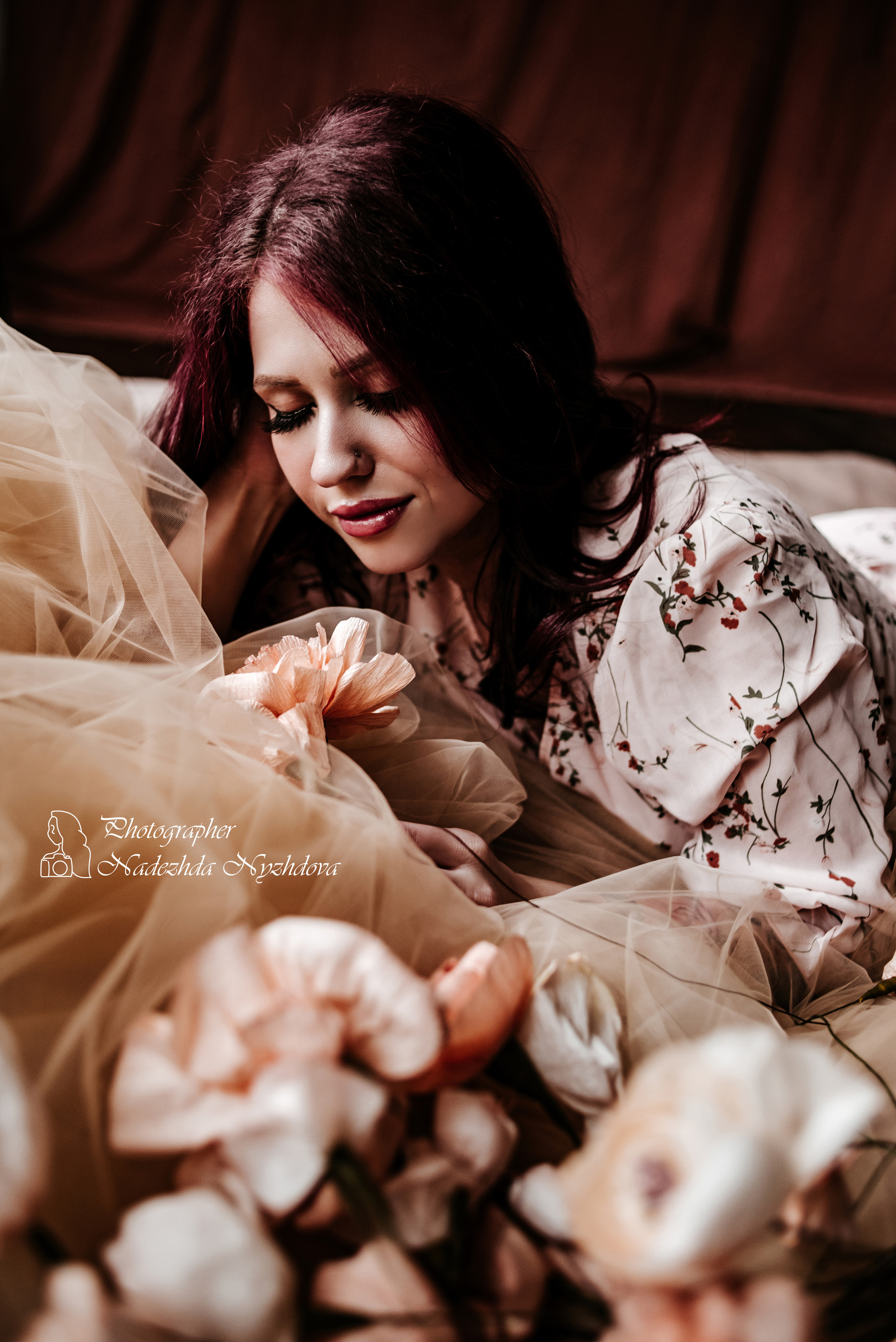 Женский портрет в тканях ♡. Свадебный фотограф в Санкт-Петербурге Надежда Нуждова