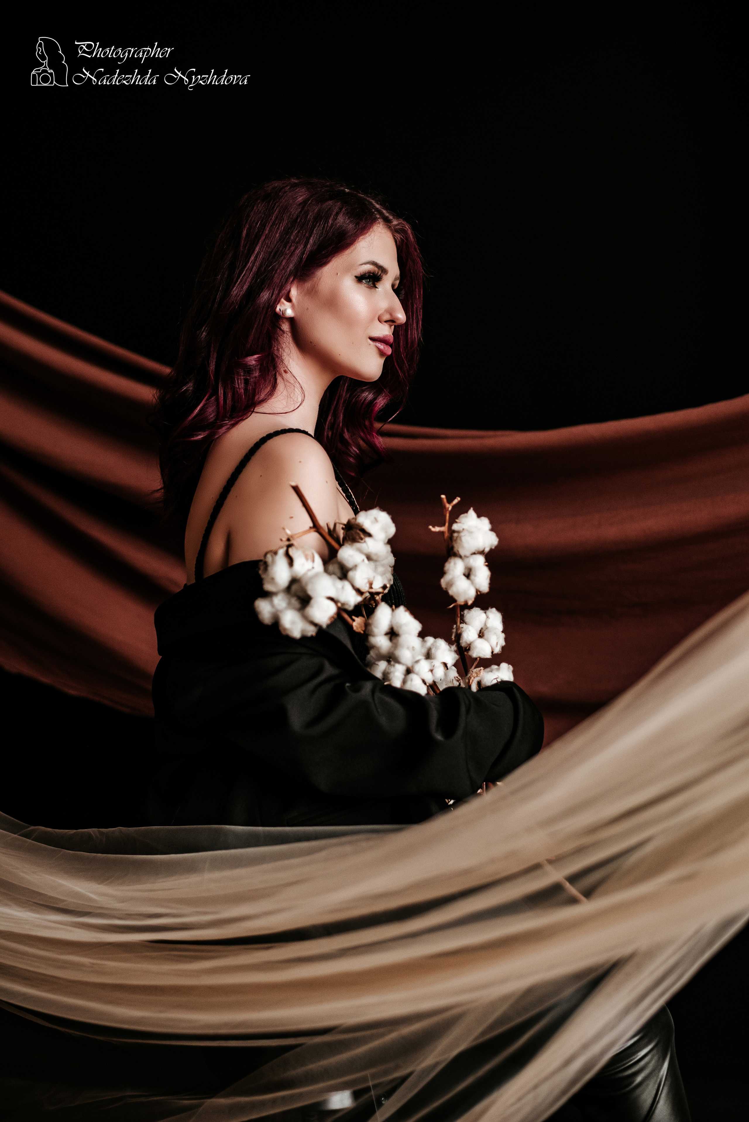 Женский портрет в тканях ♡. Свадебный фотограф в Санкт-Петербурге Надежда Нуждова