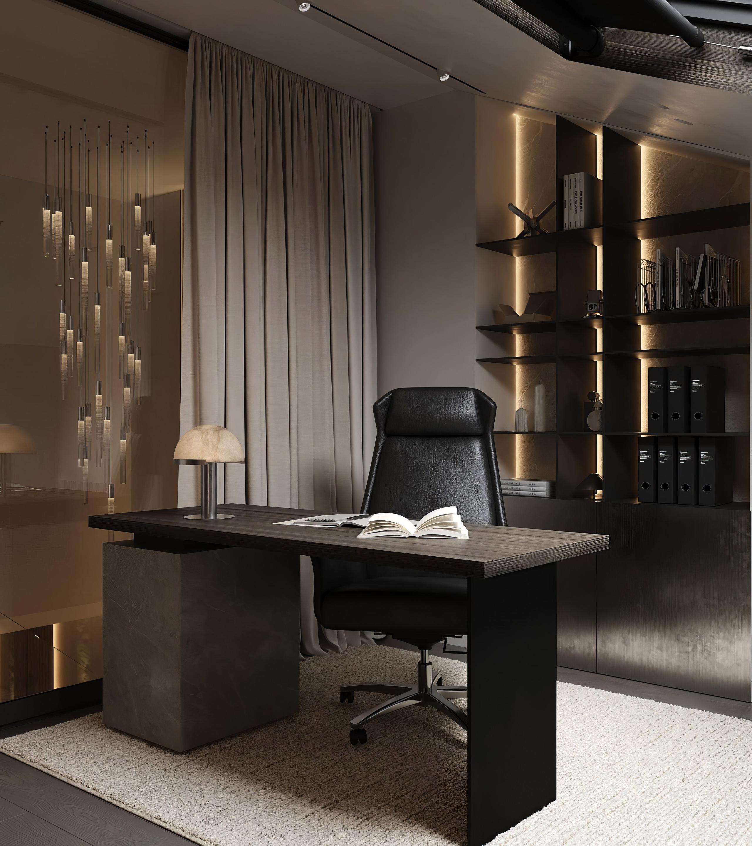 Кабинет в загородном доме. Дизайнер интерьера Еремина Юлия