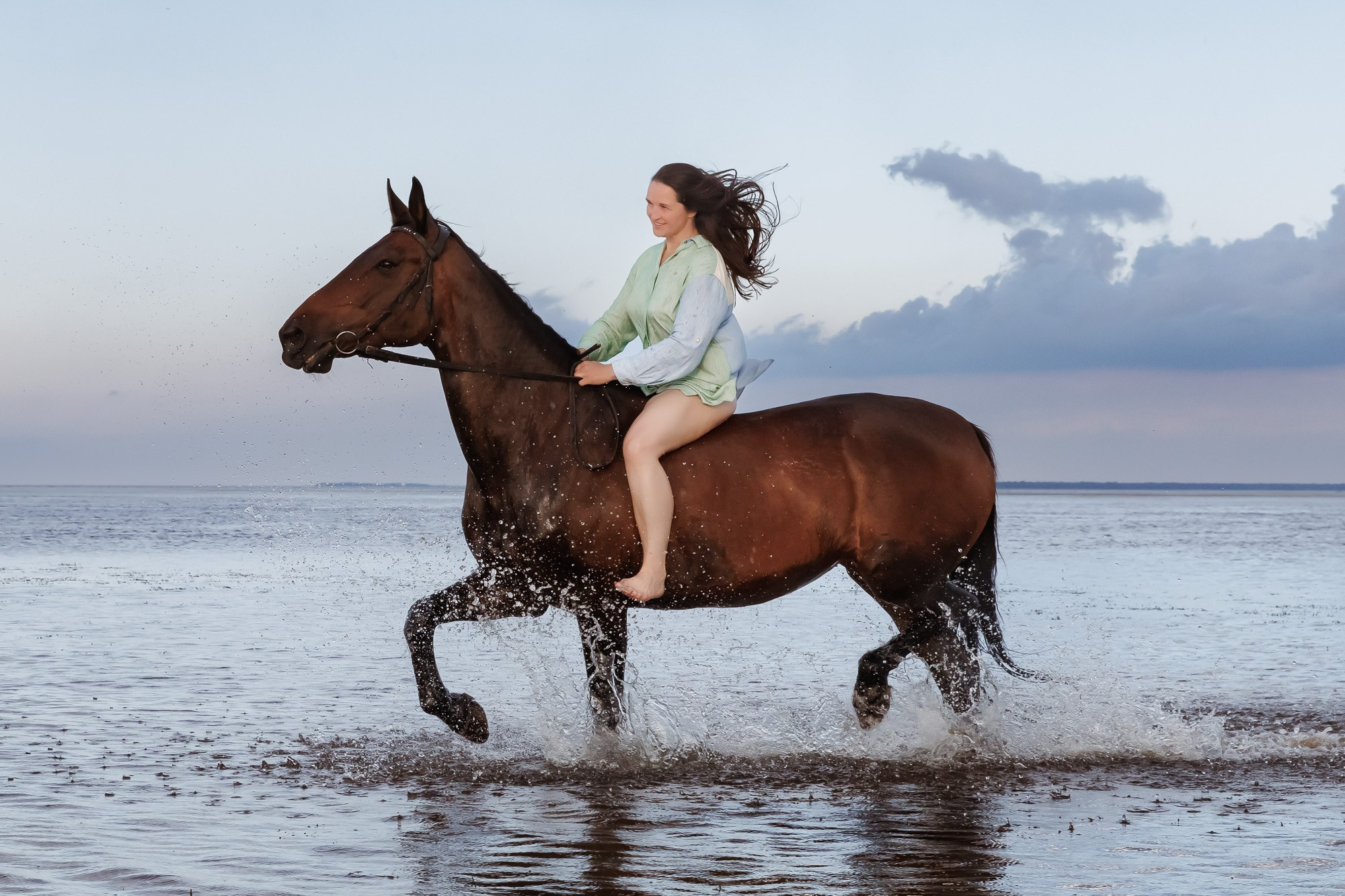 Фотосессия с лошадьми на берегу Ладоги. Счастливый фотограф Елена Лелявочка Санкт-Петербург