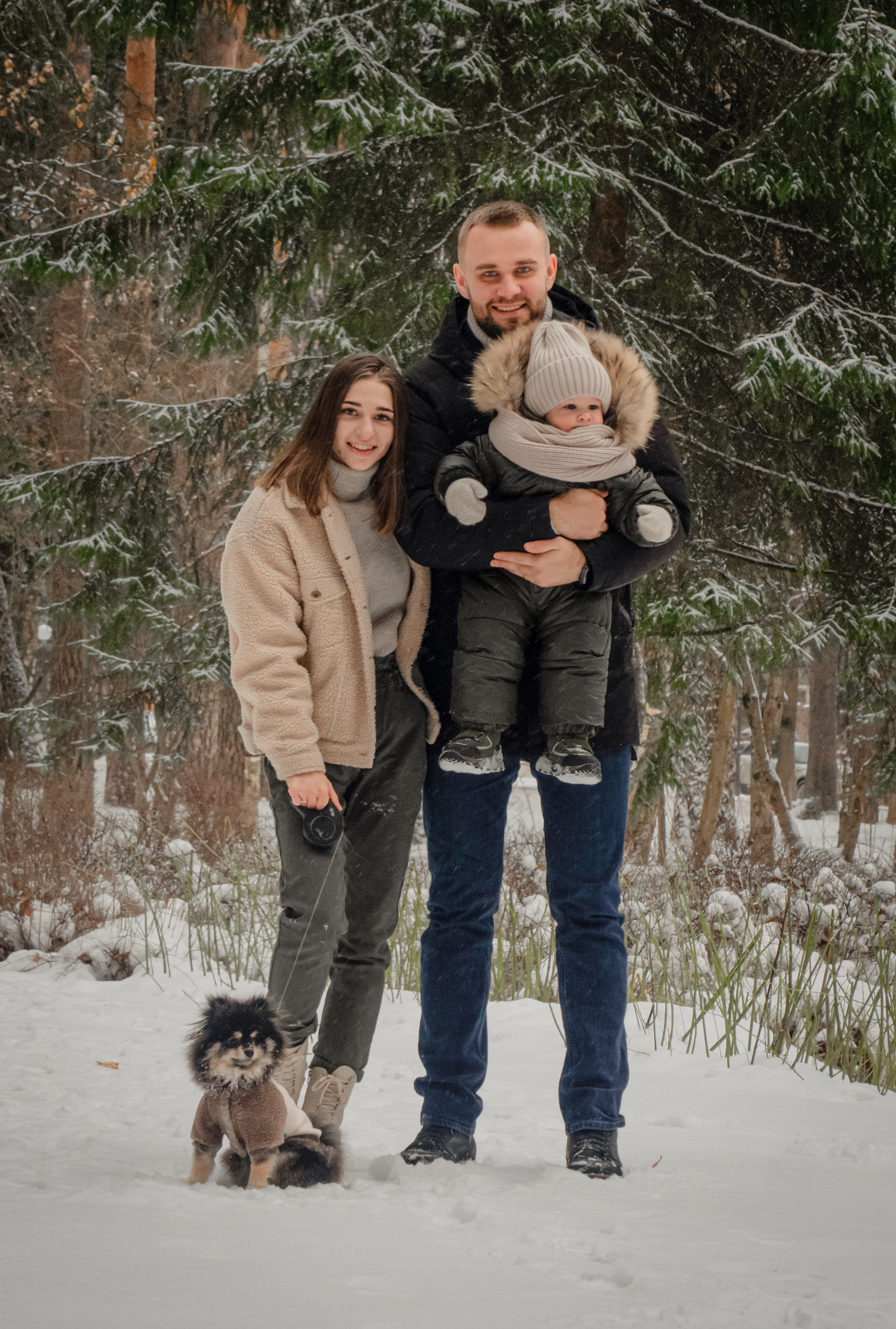 Зима. Елена, Матвей, Мирон. Фотограф в Москве Ленарская Дарья
