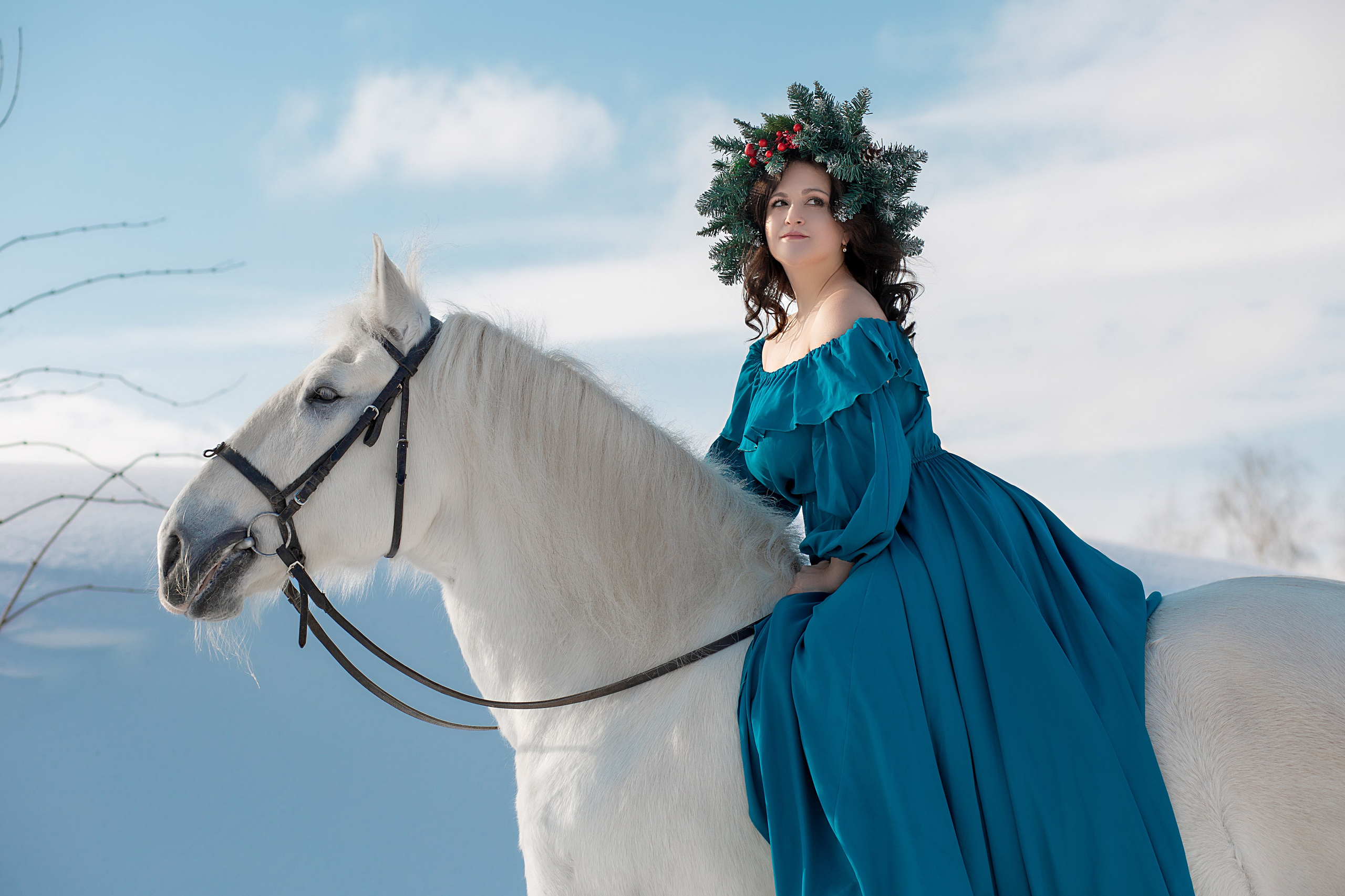 Елена и Воробей. Фотосессия с лошадьми в Нижнем Новгороде
