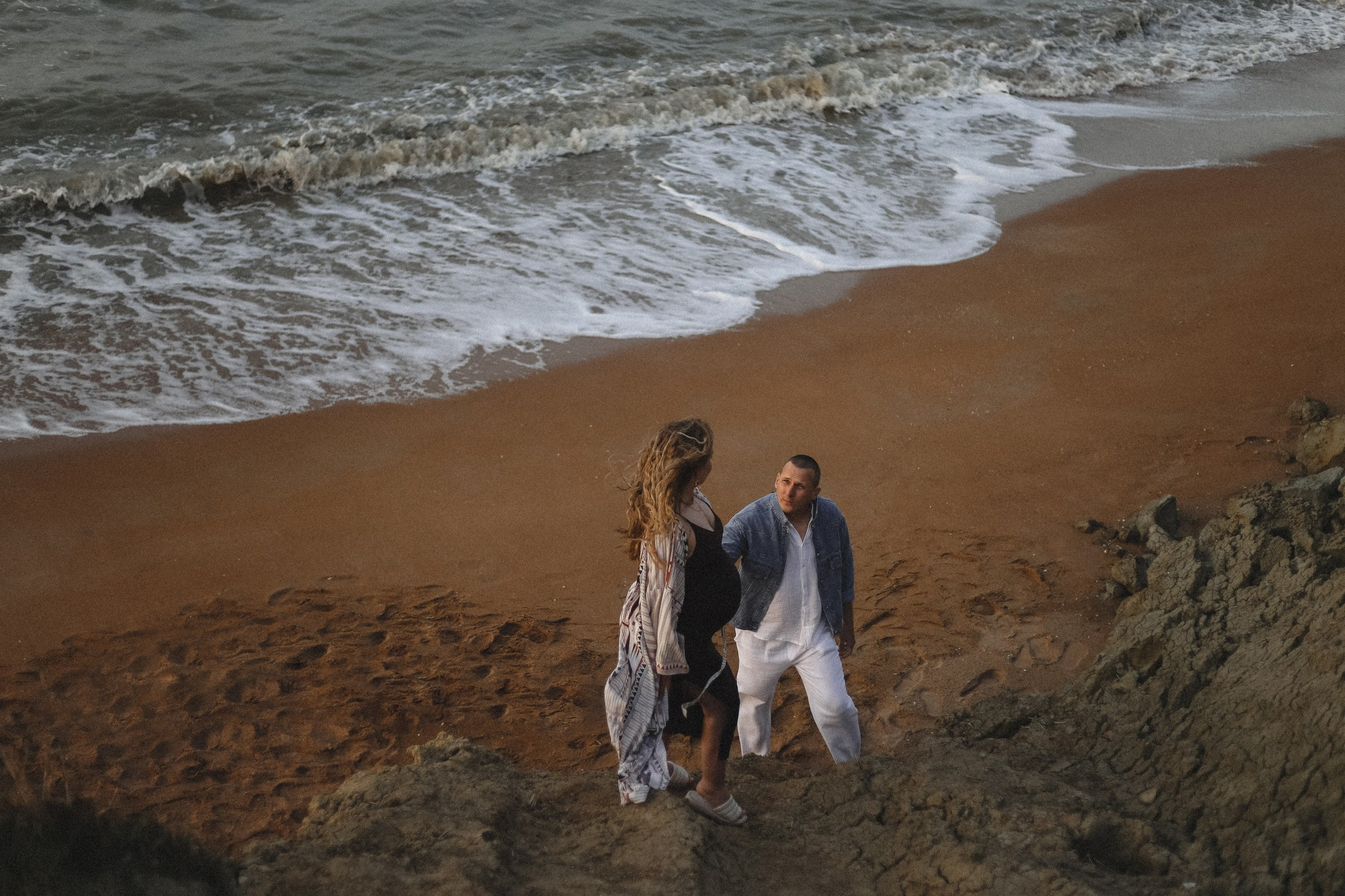 Фотосессия беременности на берегу моря. Семейный, love story, свадебный фотограф Анапа