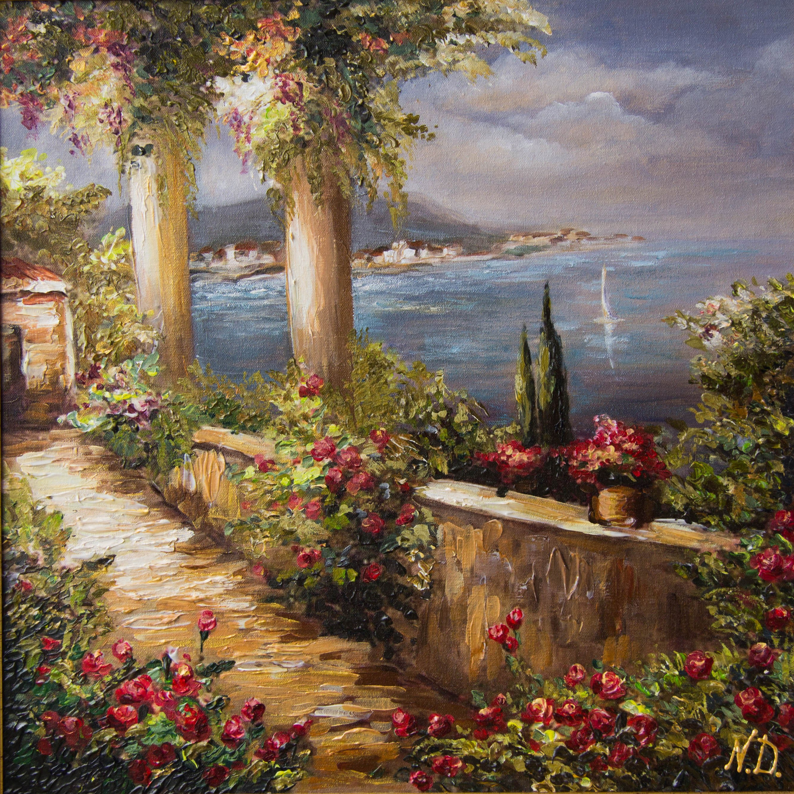 Терраса в Гурзуфе, 50*60 Холст, масло. В частной коллекции