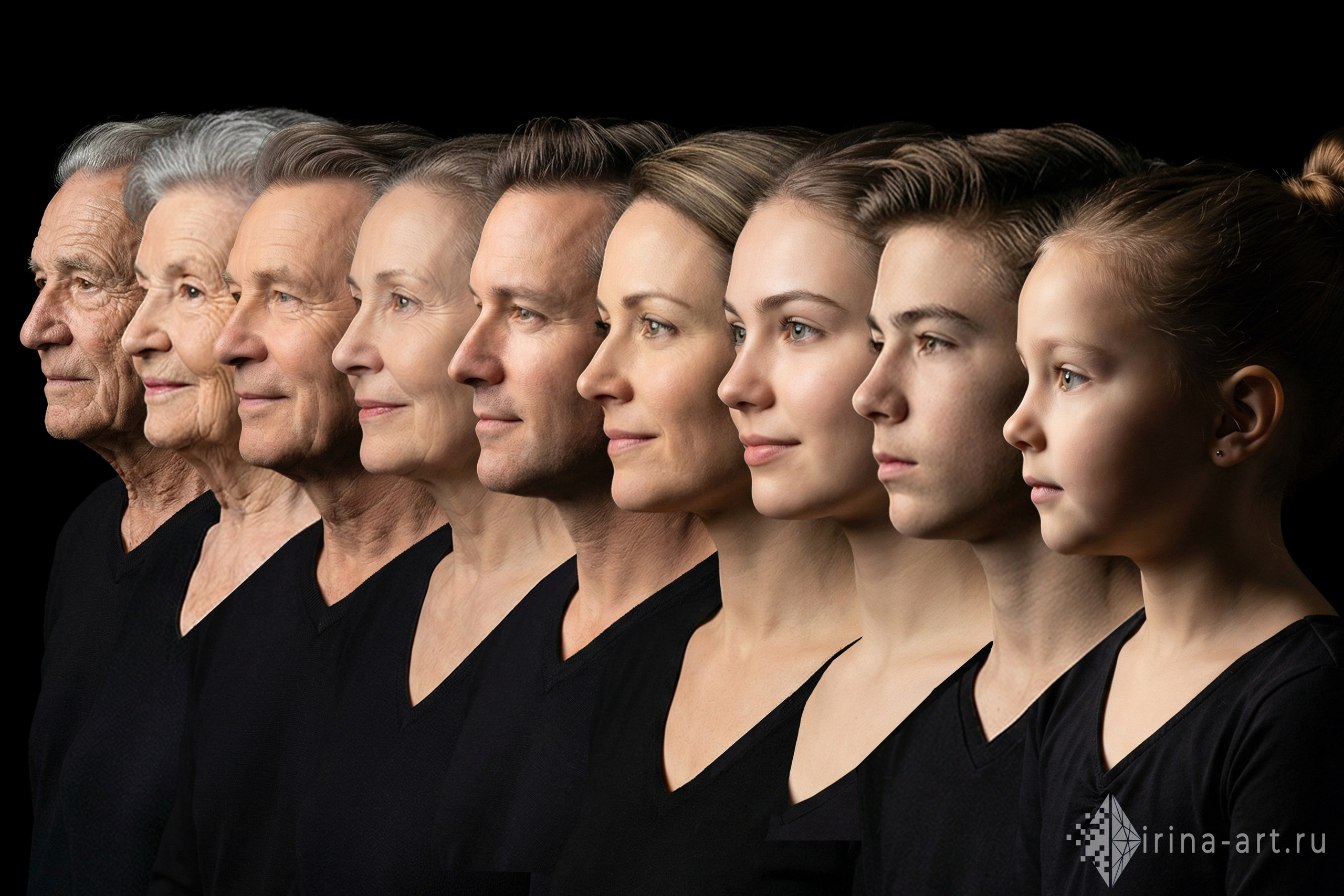 Портрет поколений. Irina ART | Реставрация, анимация и обработка фотографий