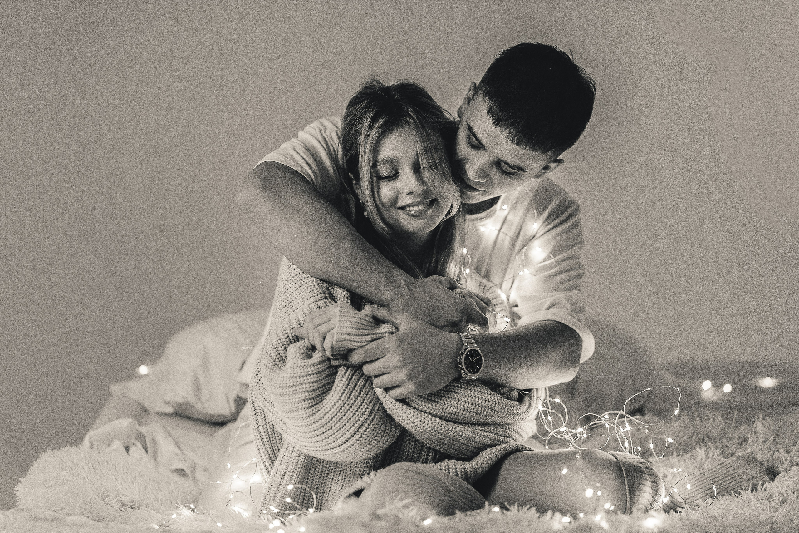 Love-story Новогоднее кино (фотостудия Мануфактура, Балашиха). Семейный фотограф в Москве и Балашихе Гайдарова Лена