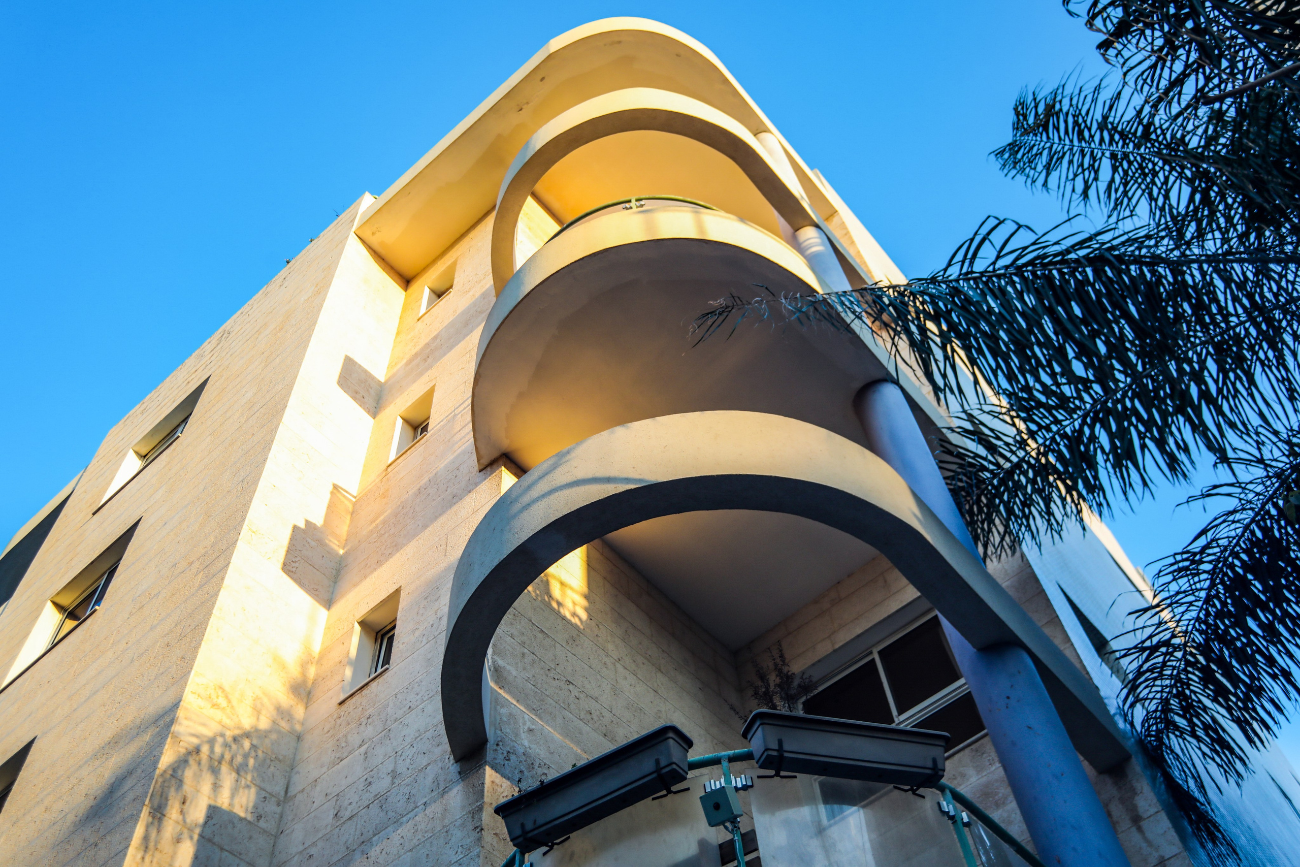 building in Bauhaus style, Tel Aviv, Israel
