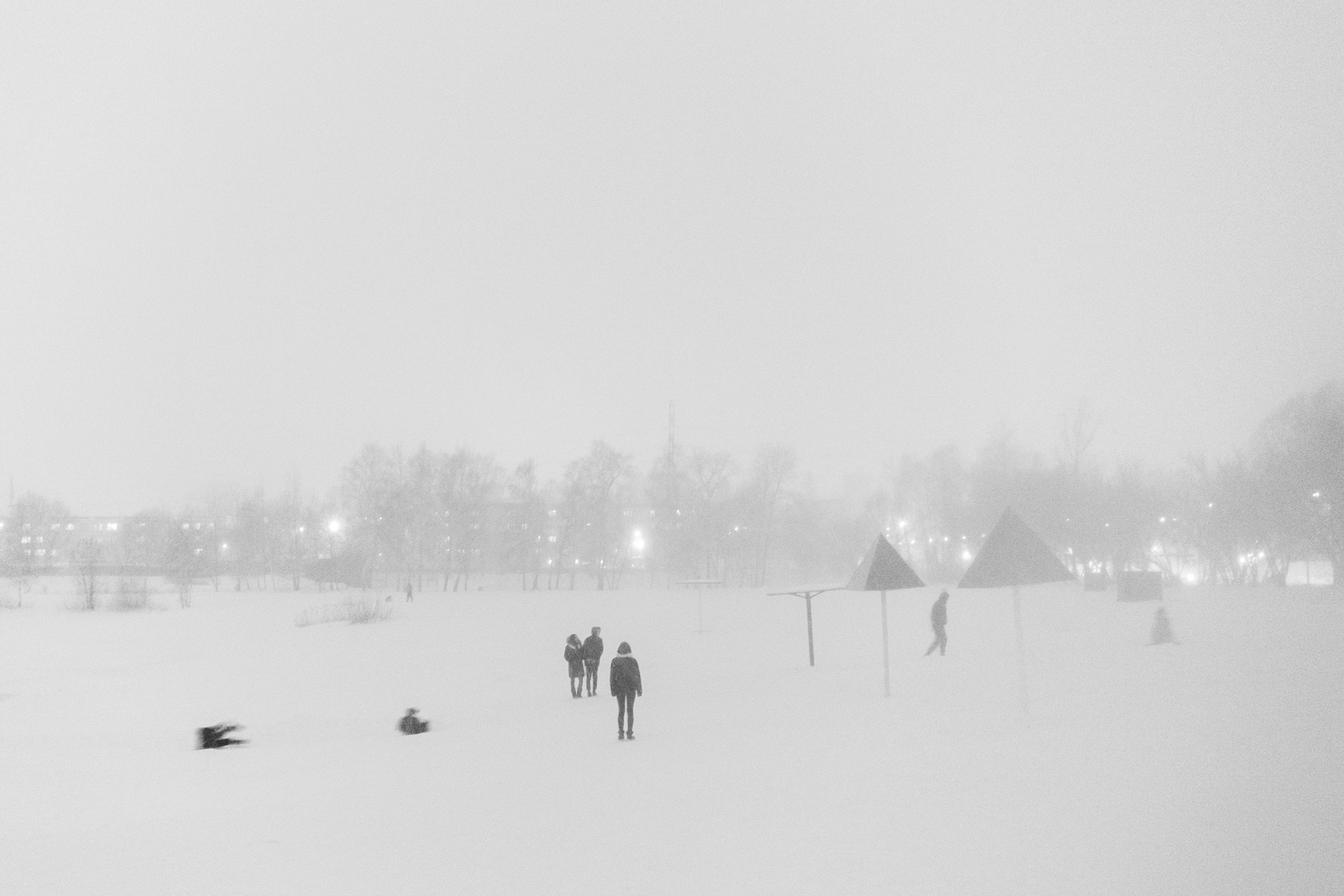 Метель на пляже озера Земснаряд-2. Нижний Новгород. Автозавод.