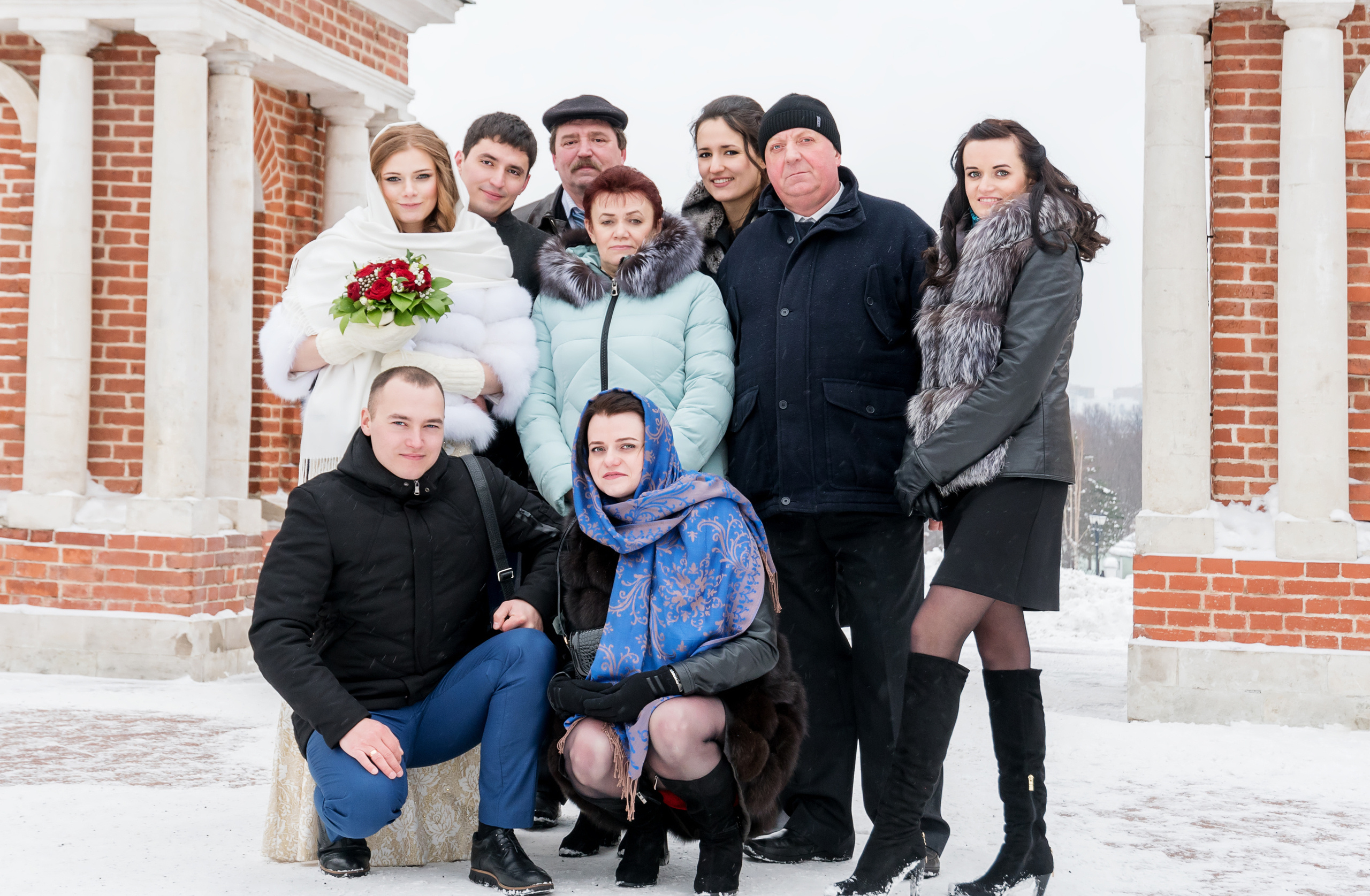 Фотосъемка свадьбы зимой в Царицыно