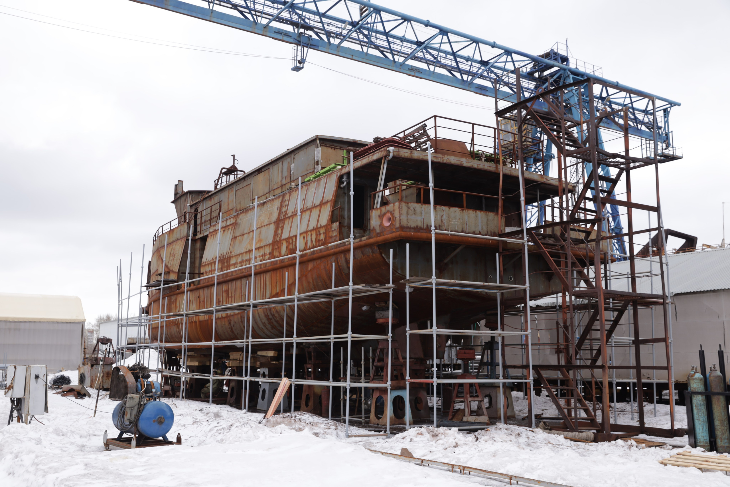 ЗАО нефтефлот Зимние фото + закаладка киля Судна. Фотограф в Самаре Максим Тырин