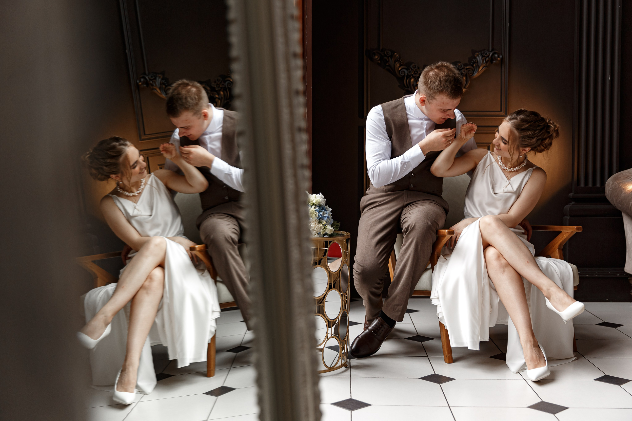 Свадебная фотосессия в городе и в фотостудии. Свадебный фотограф Москва и МО Сергей Киржаев