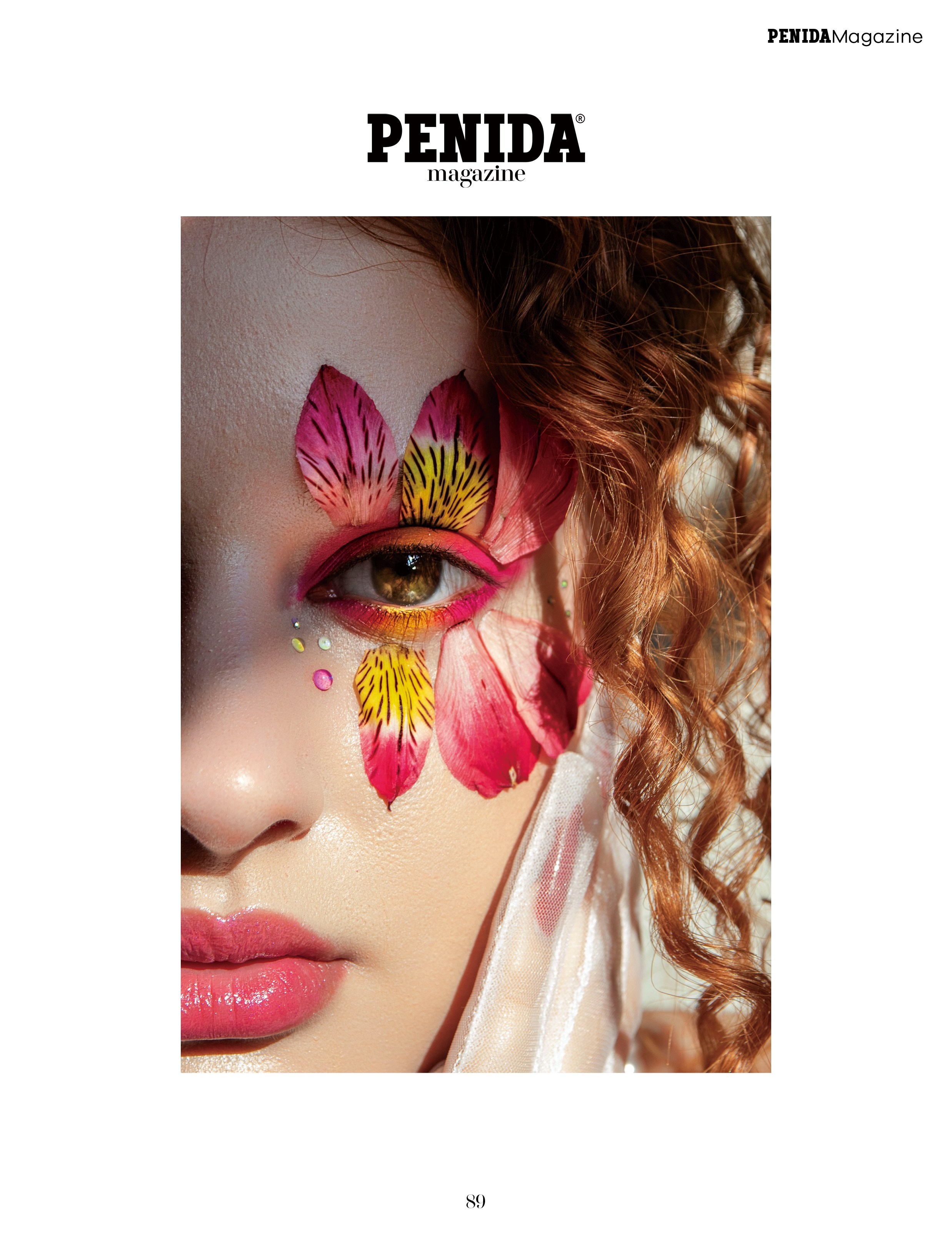 Цветочный макияж. Публикация в PENIDA magazine. Портретный фотограф в Санкт-Петербурге Савельева Ольга