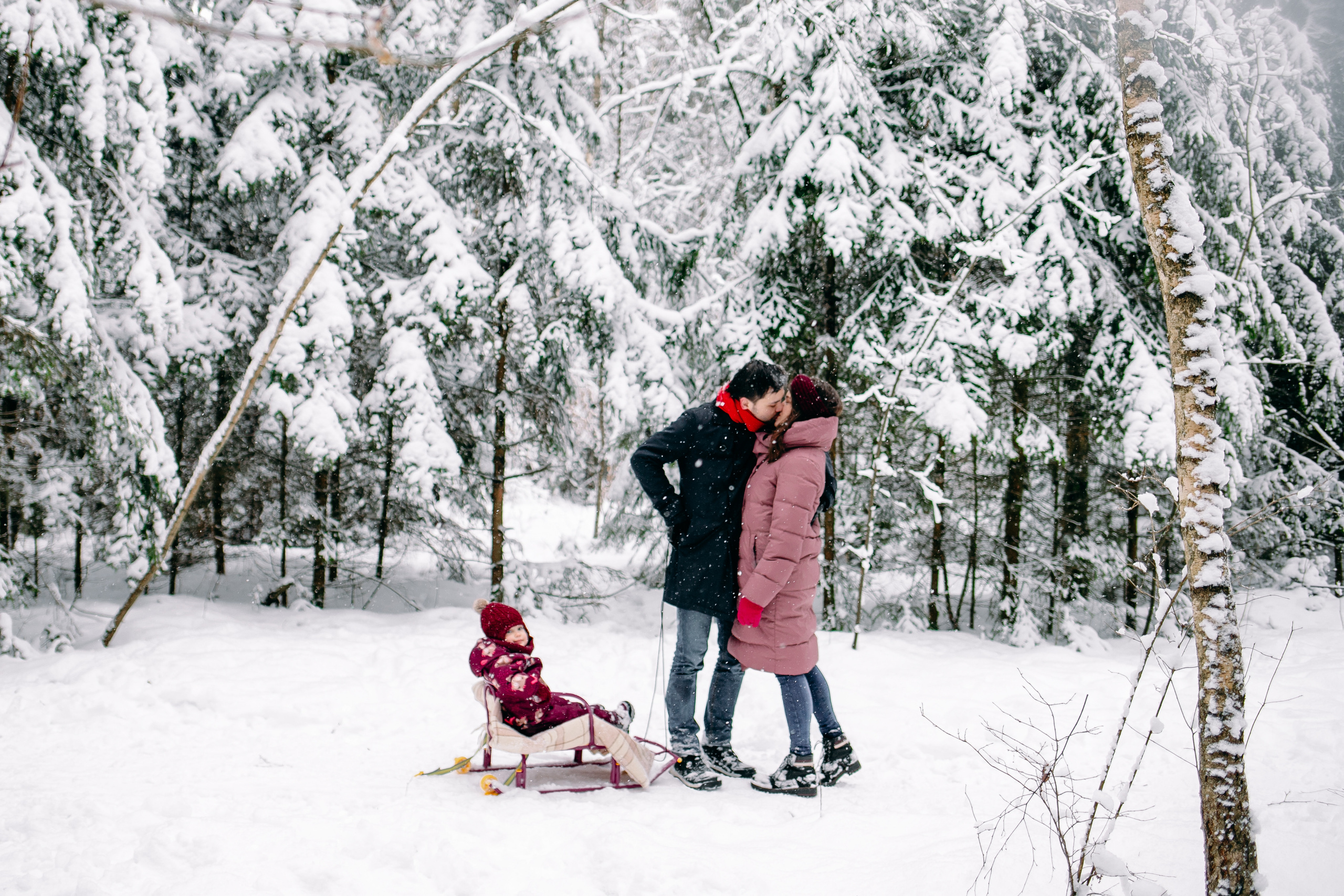 Снежный день в еловом лесу. Портретный фотограф в Минске Анна Волейко