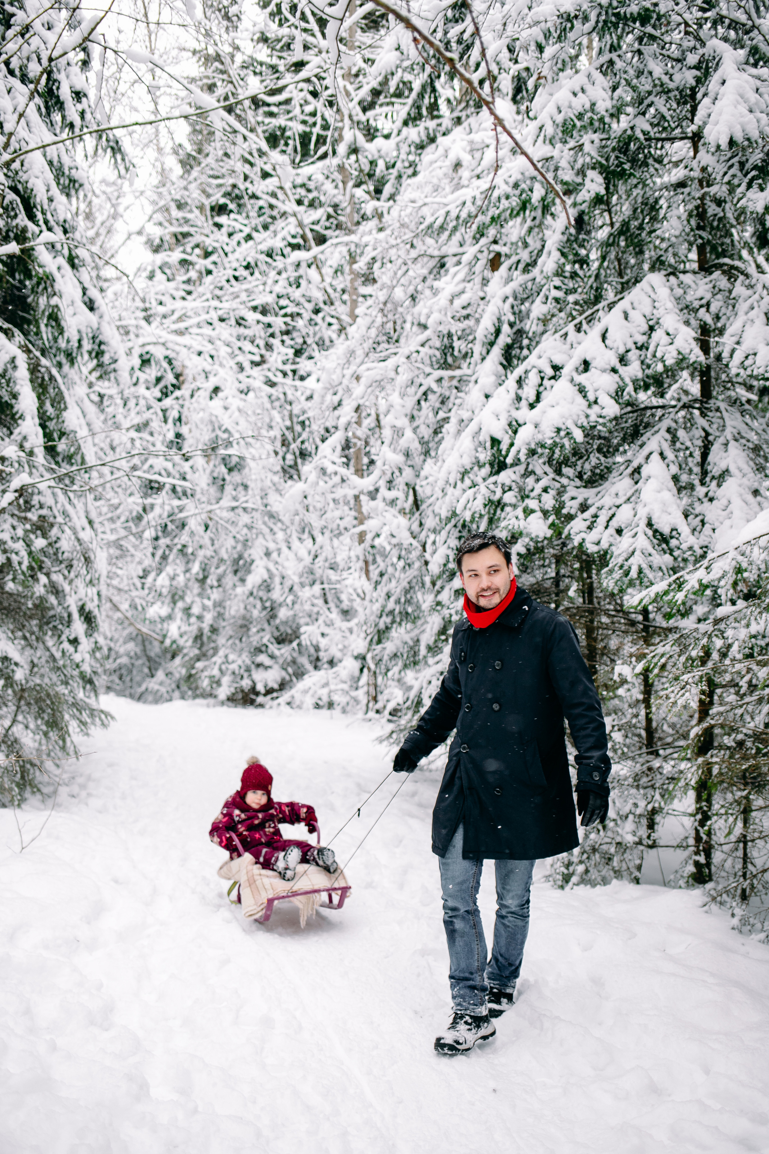 Снежный день в еловом лесу. Портретный фотограф в Минске Анна Волейко