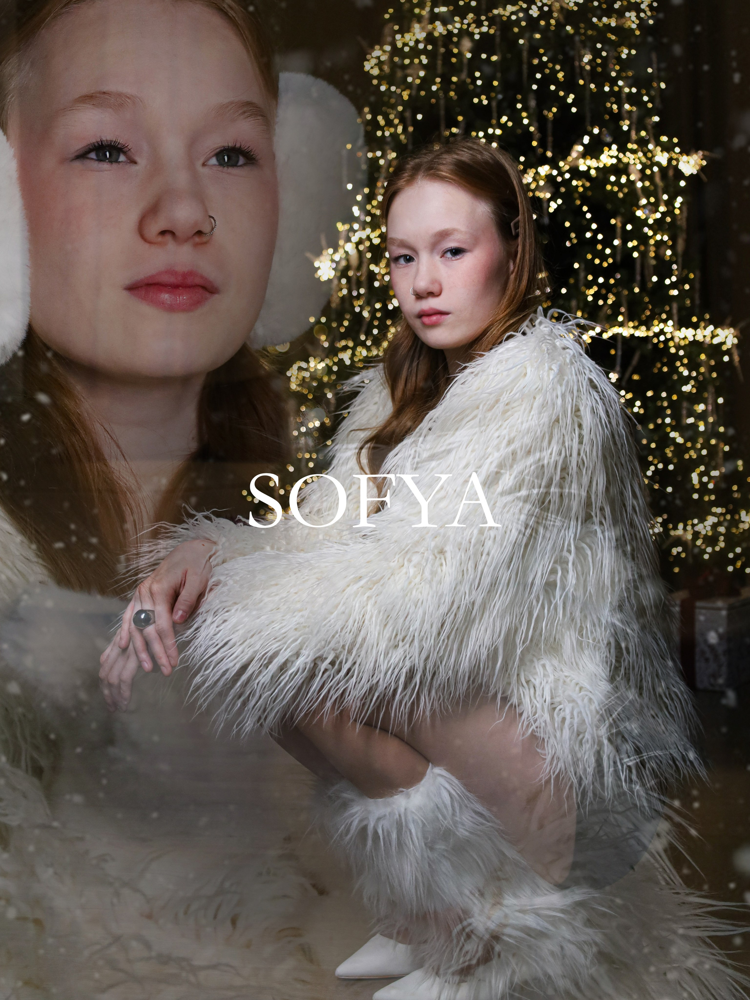 Новогодняя фотосессия в студии девушка у ёлки топ фотограф саратов фотограф елизавета белова индивидуальная фотосессия  семейная детская съёмка 