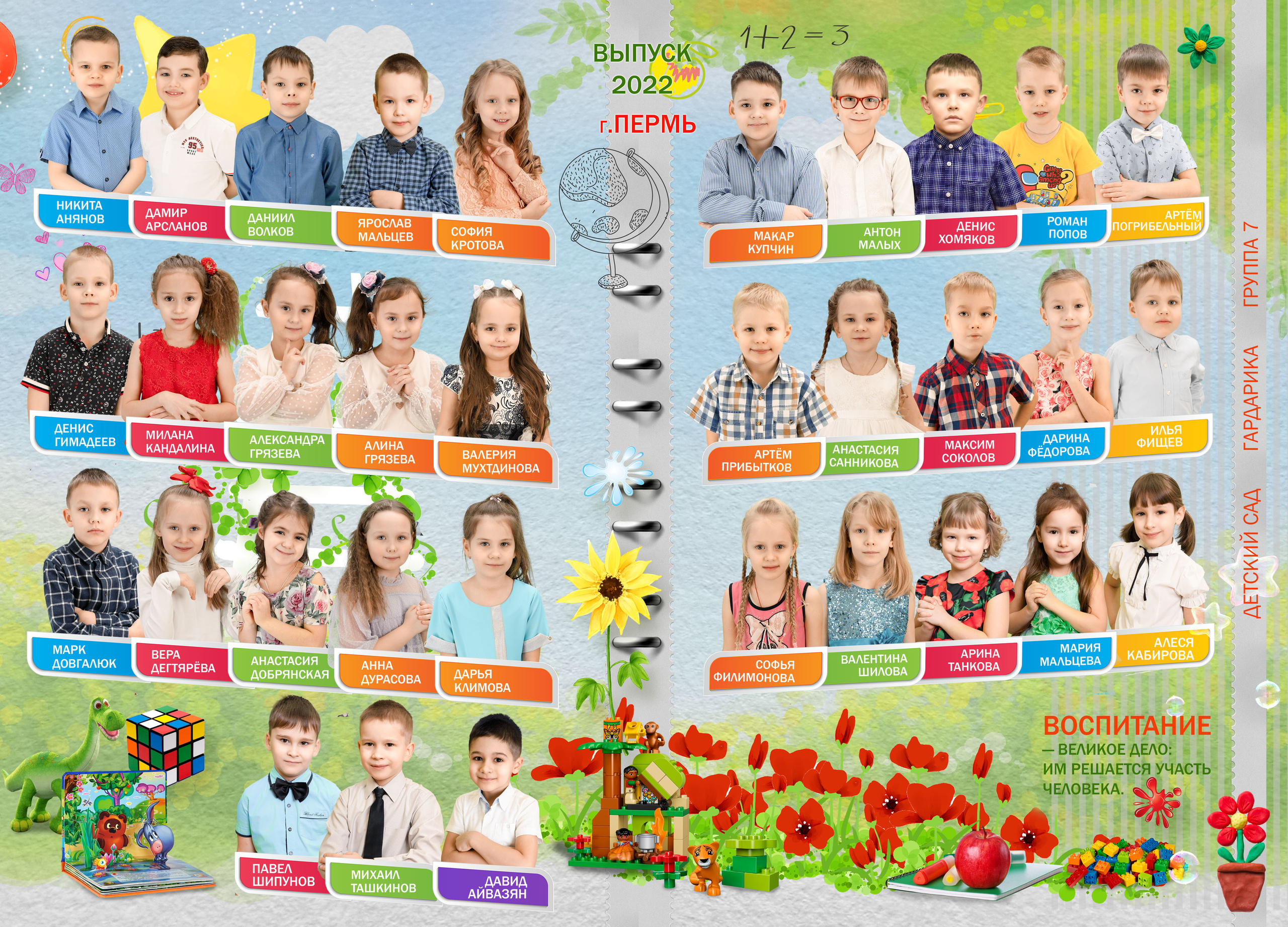 Выпускная папка "Прощай детский сад" детский сад г. Пермь Разворот