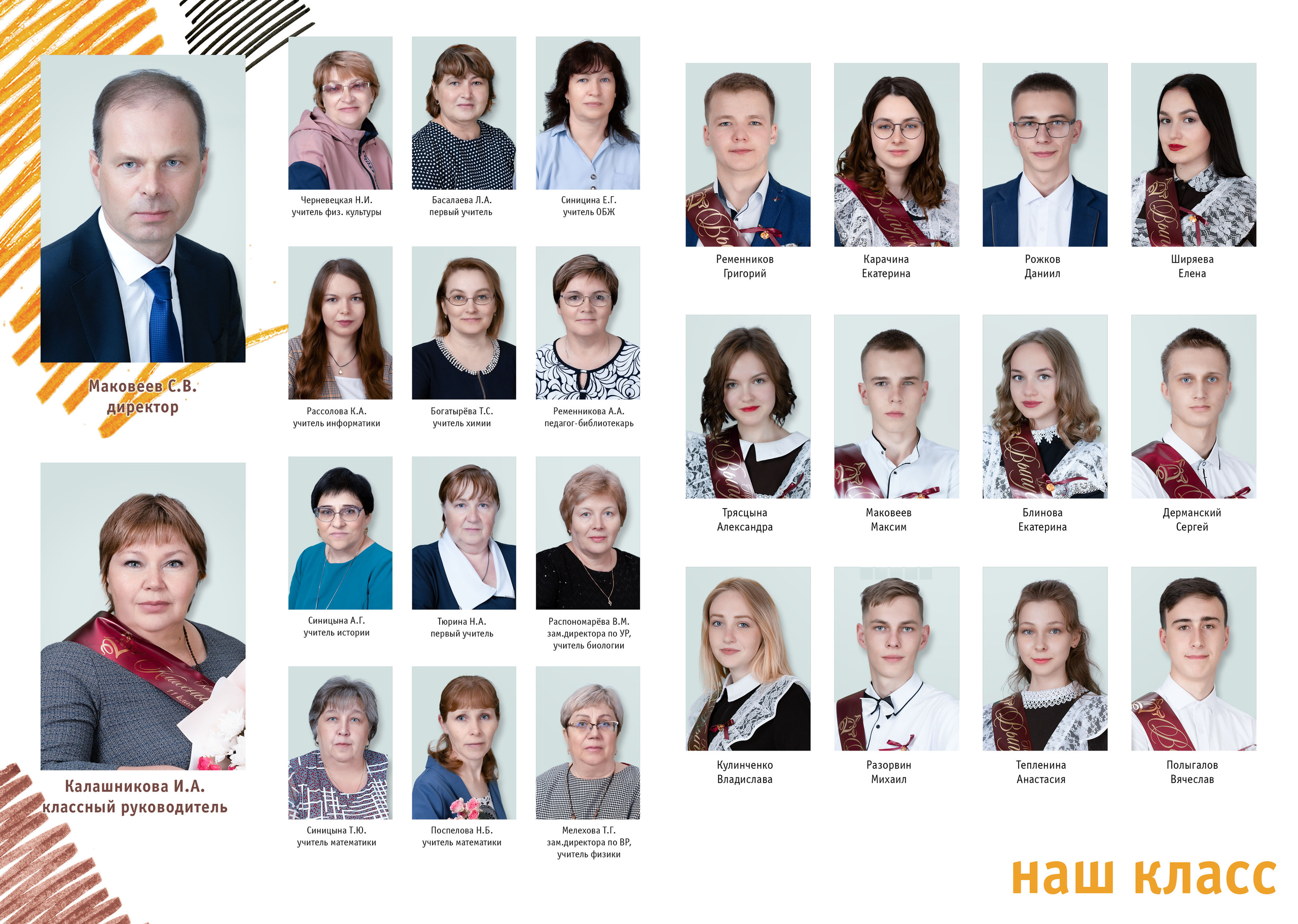 Выпускной школьный альбом  в г. Пермь "Штрихи" стр 11-12