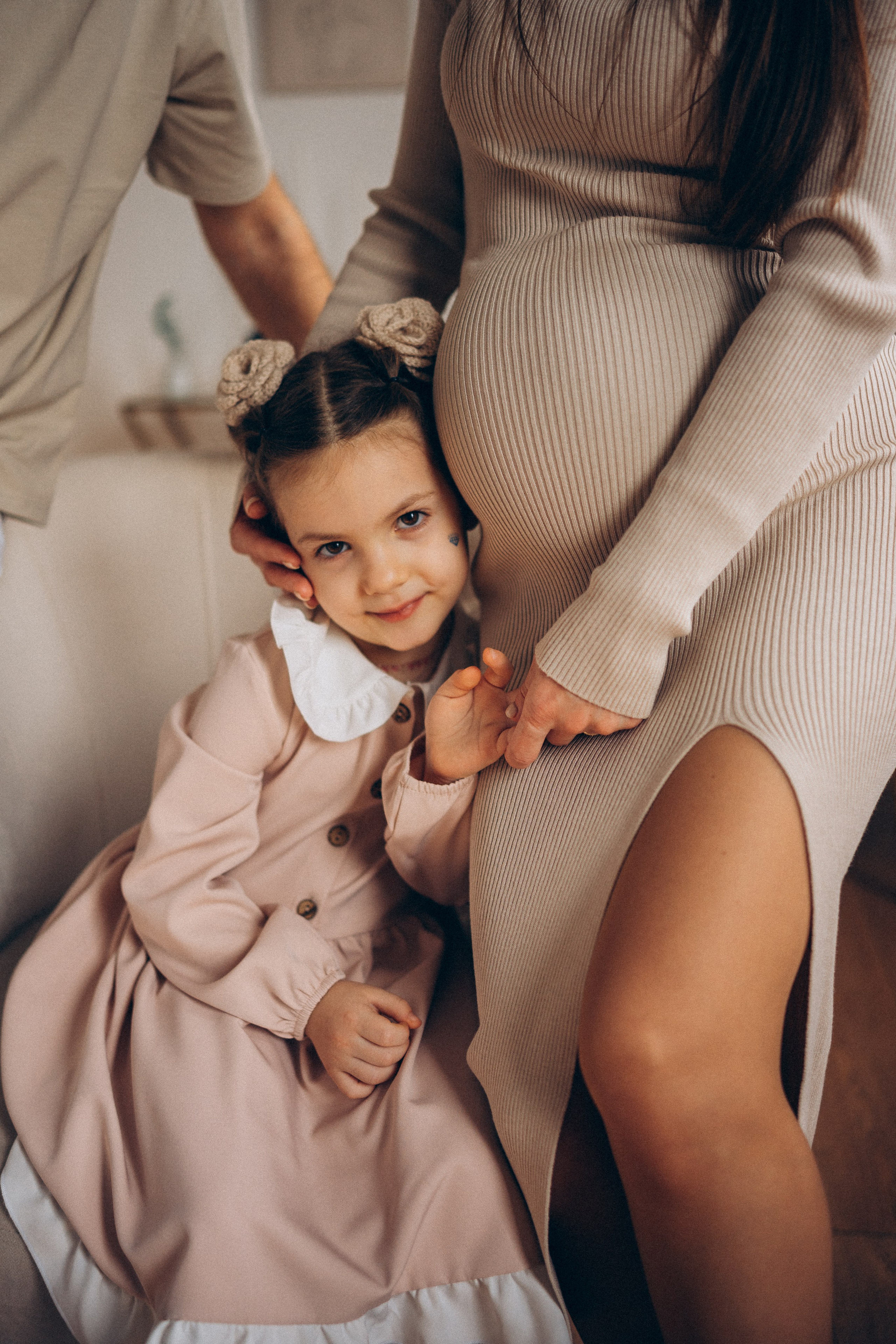 фотосессия беременности с дочерью