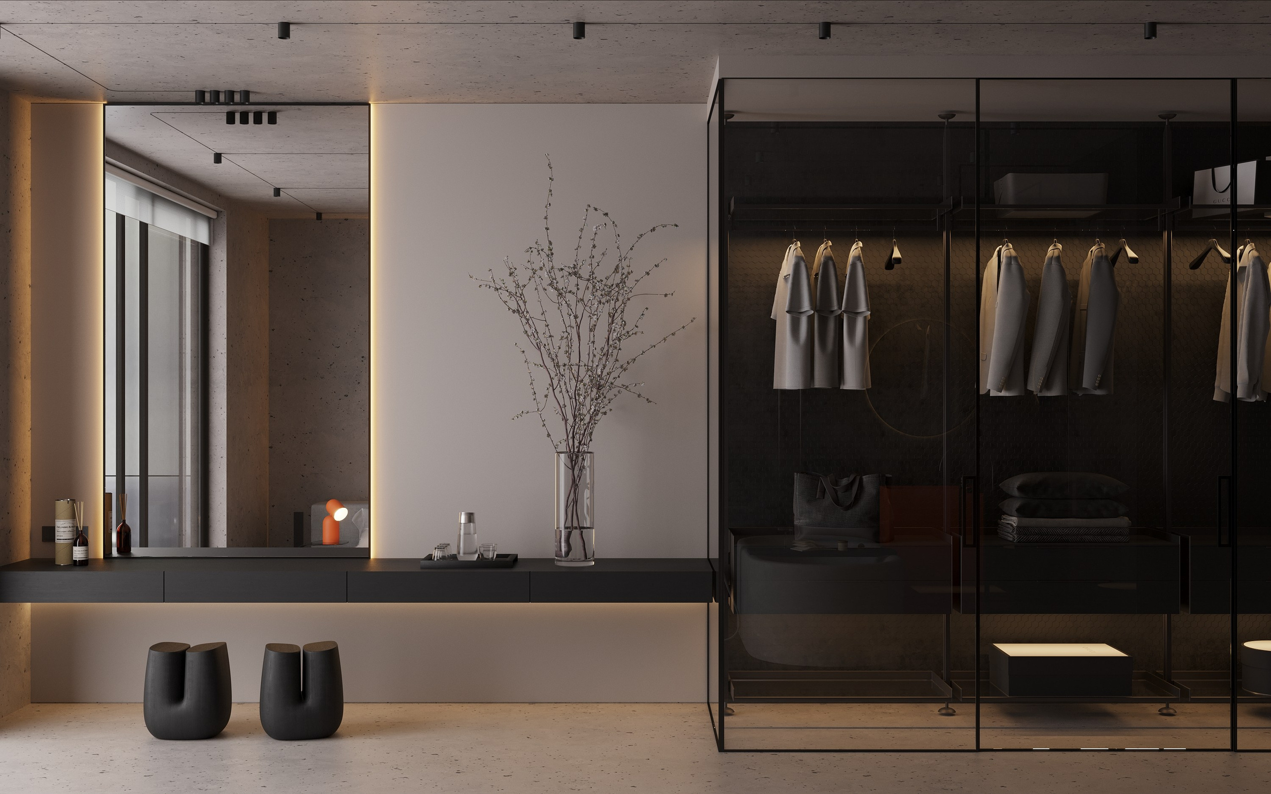 Мастер-спальня с видовым балконом. 3D визуализатор