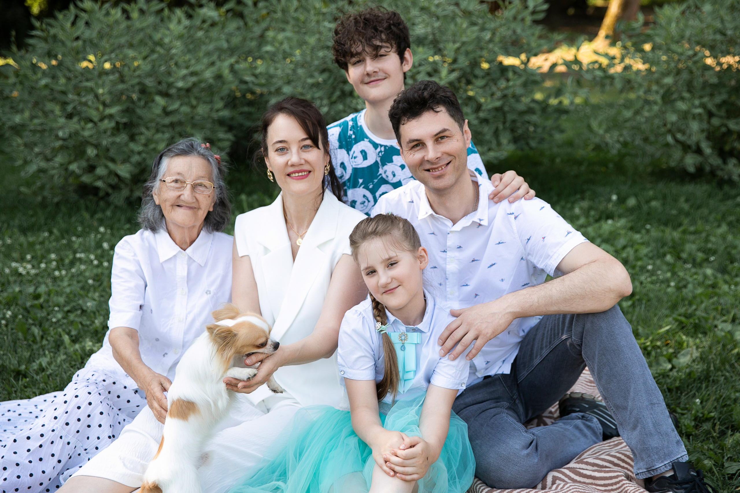 Таня, Антон, Ангелина, Саша и Лидия Петровна. Семейный и школьный фотограф Катерина Голубева