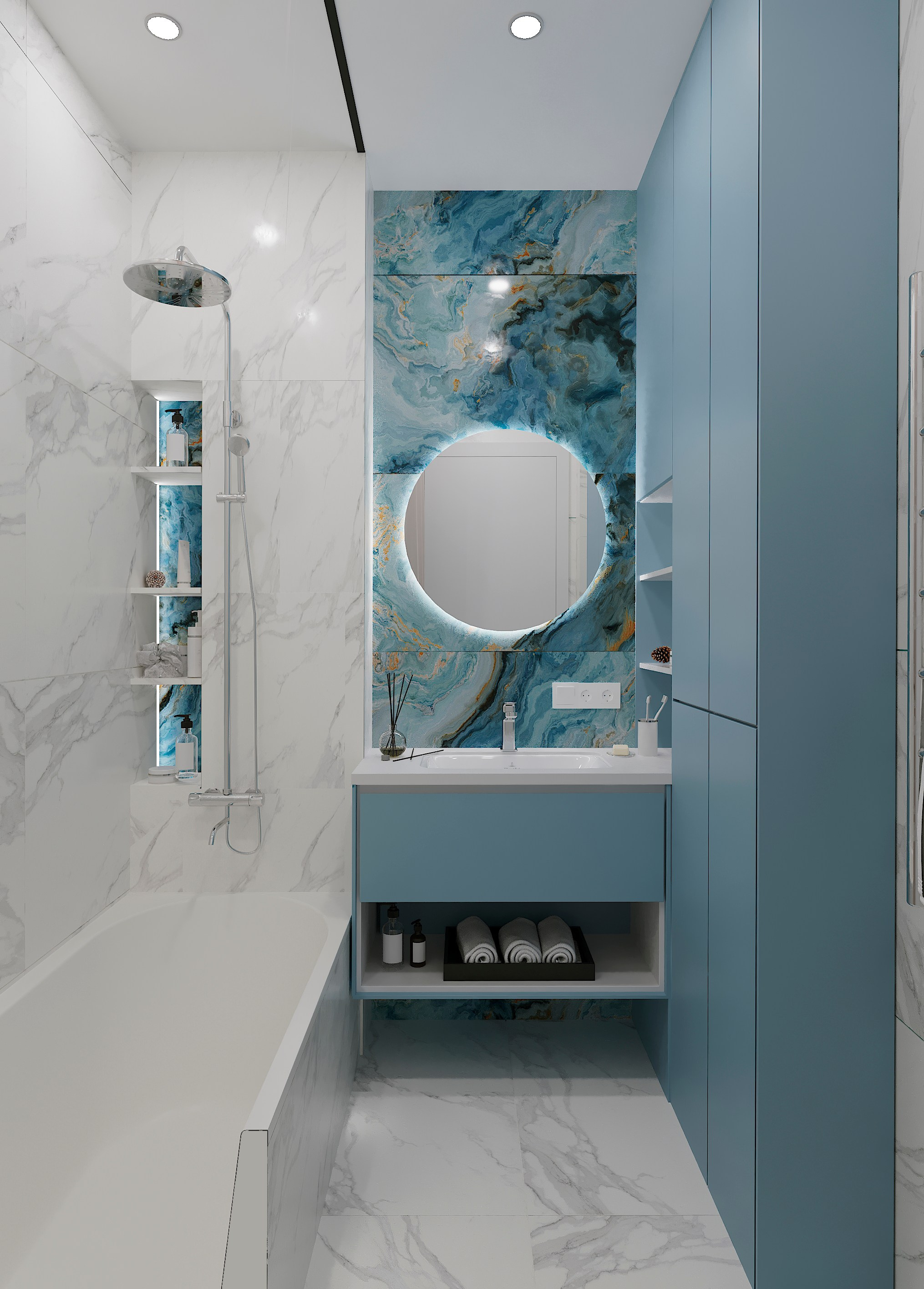 Интерьер в современном стиле с яркими акцентами г. Москва. Lina architector | Дизайн интерьера