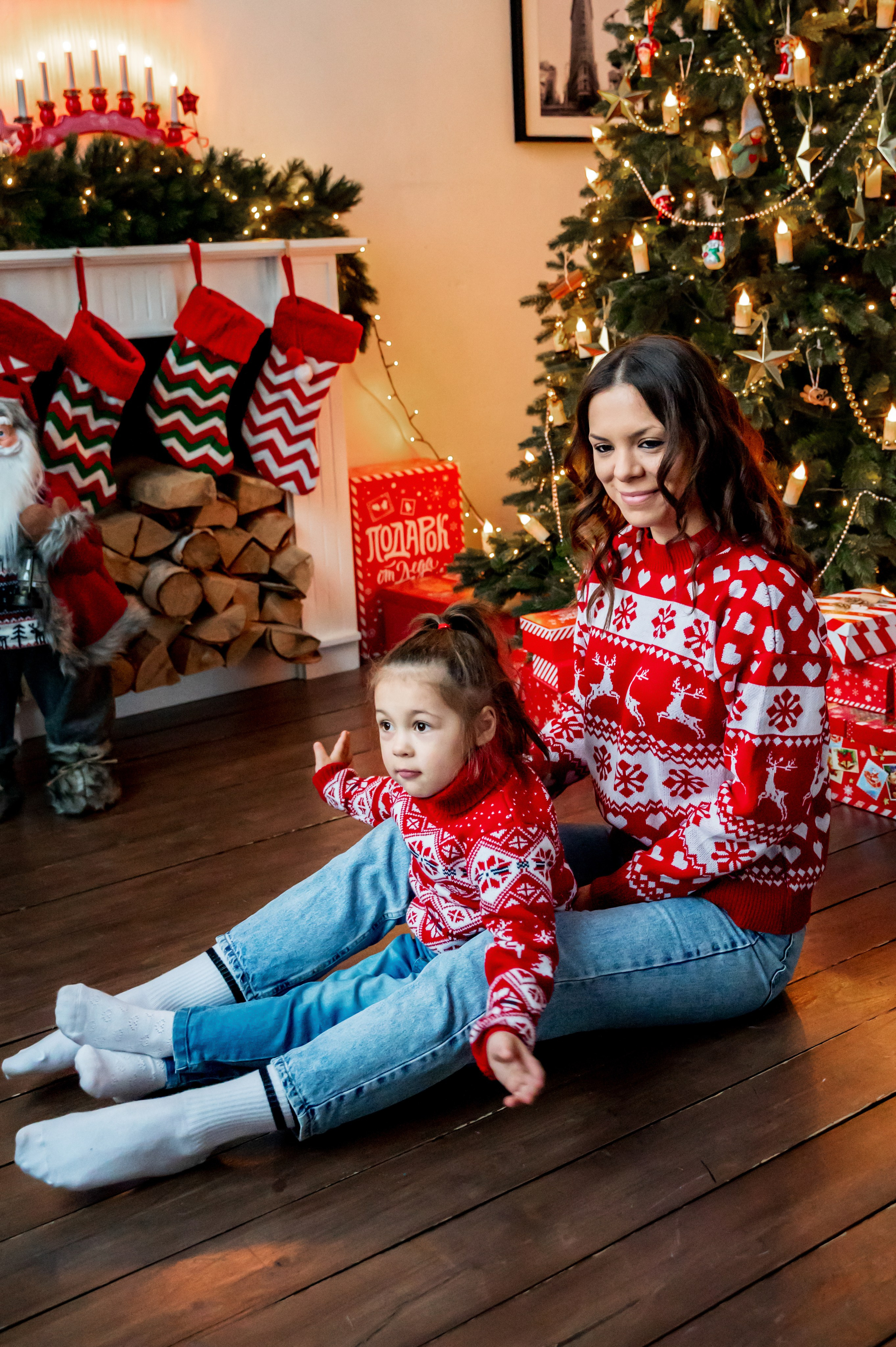 Новогодняя съёмка для мамы и дочки