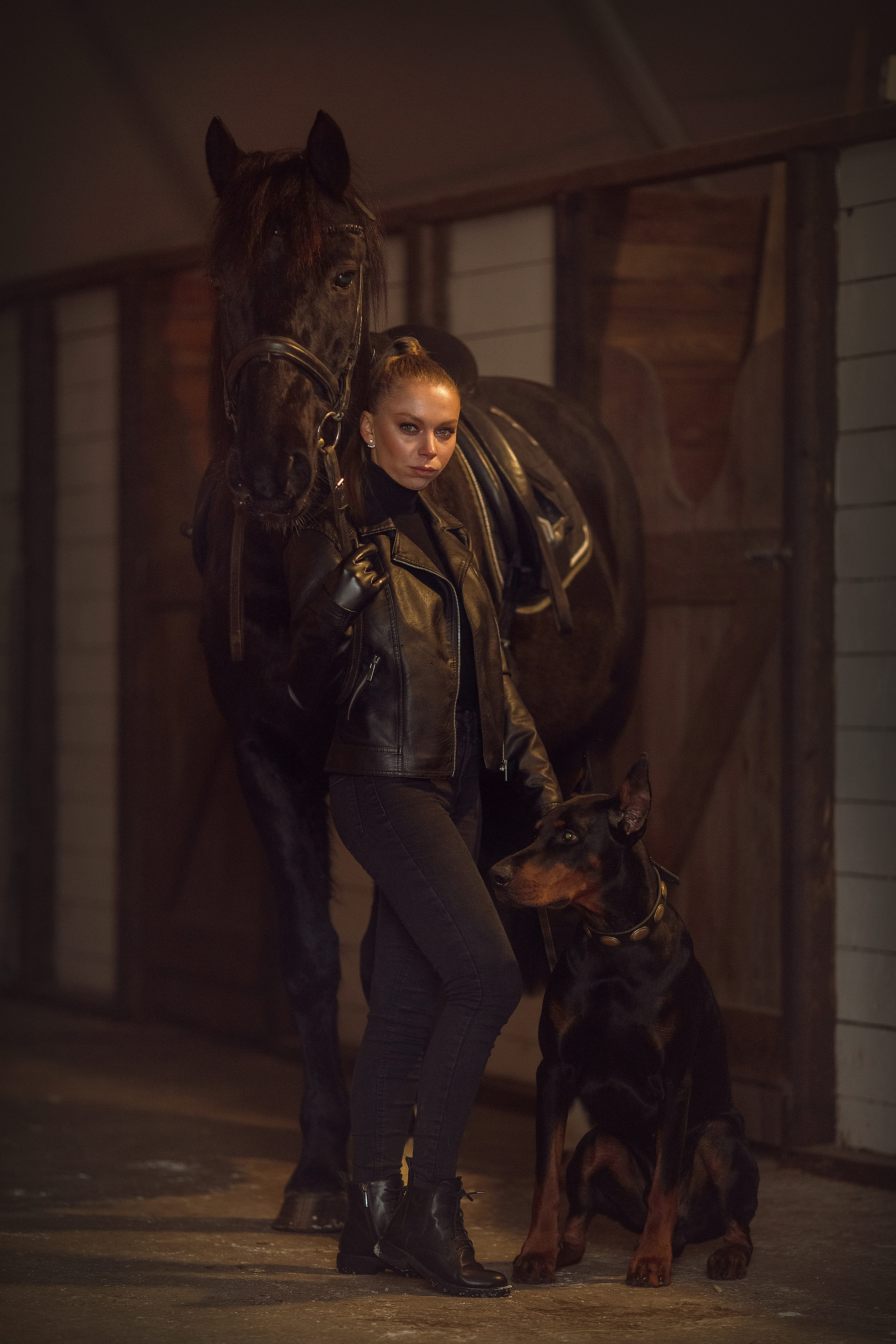 Фотосессия с лошадью и собакой