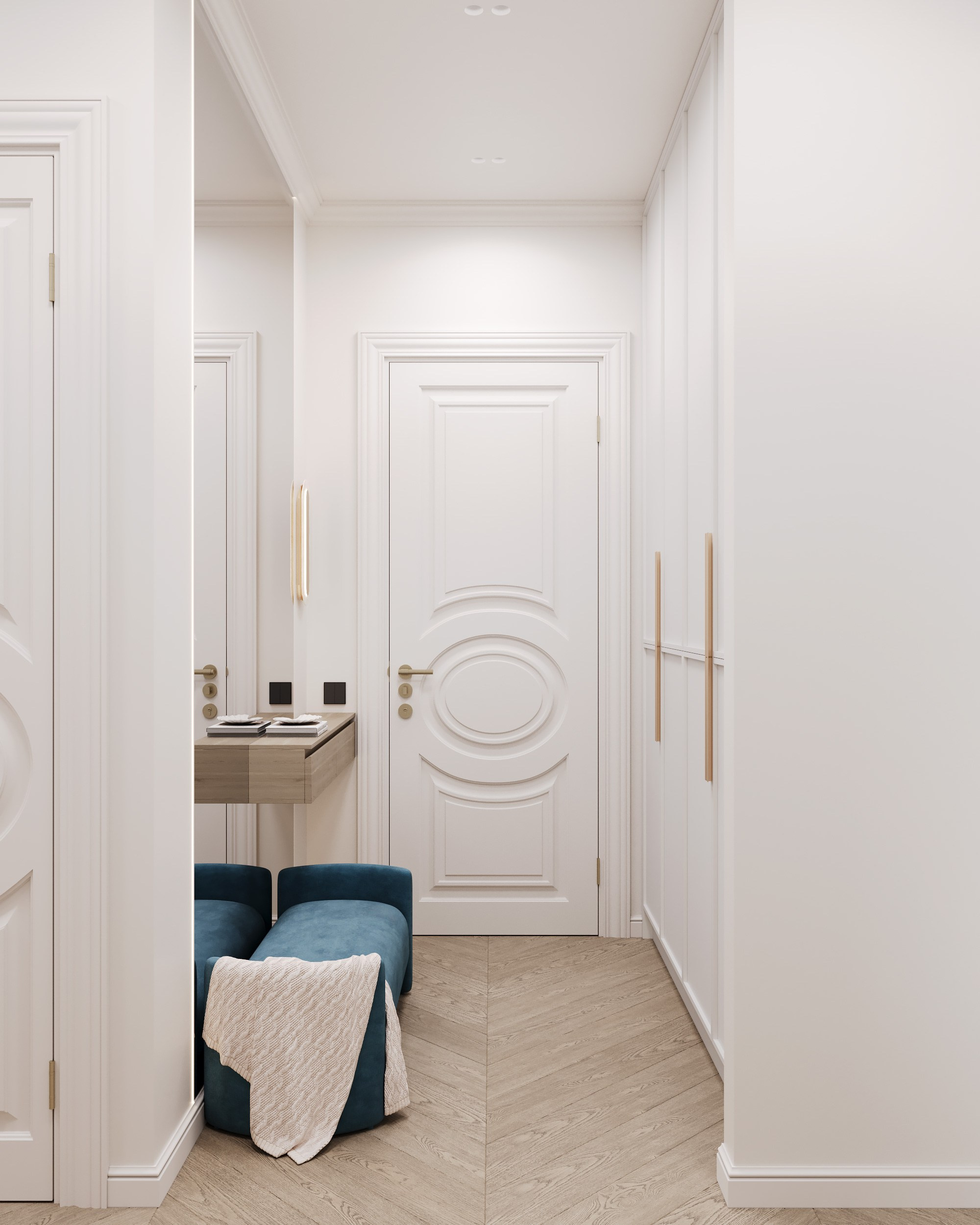 Blue Classic. Дизайн интерьера | 3D визуализация | Миланская Марина