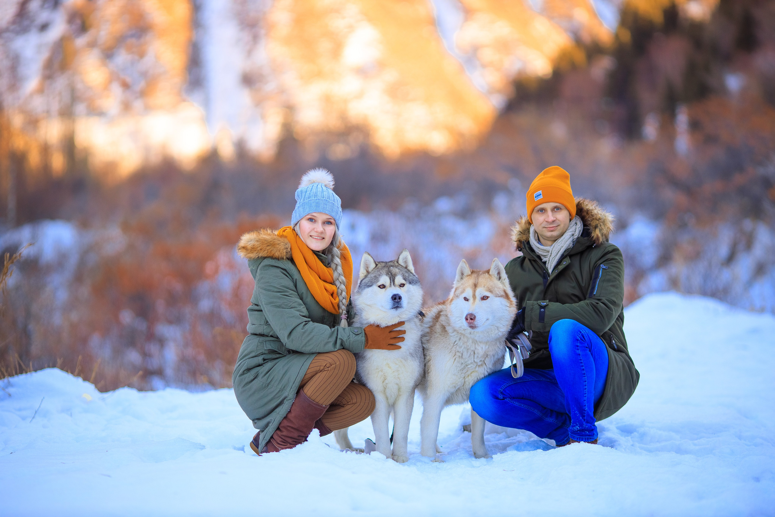 Зимняя фотосессия с Хаски. Свадебный и семейный фотограф в Алматы Алексей Балышев