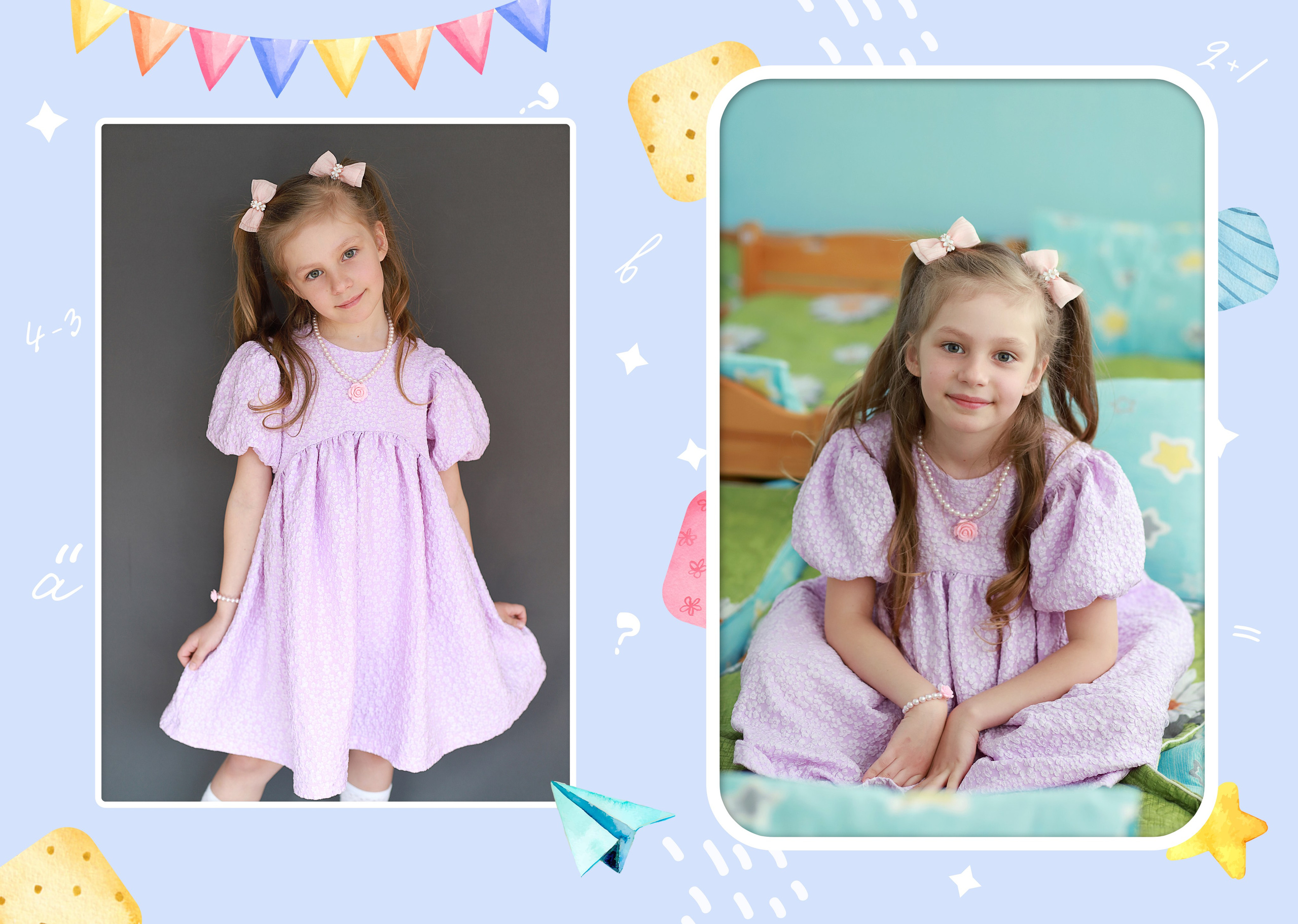 детский выпускной альбом в тёплых тонах — съёмка для детского сада, естественные эмоции и радостная атмосфера.