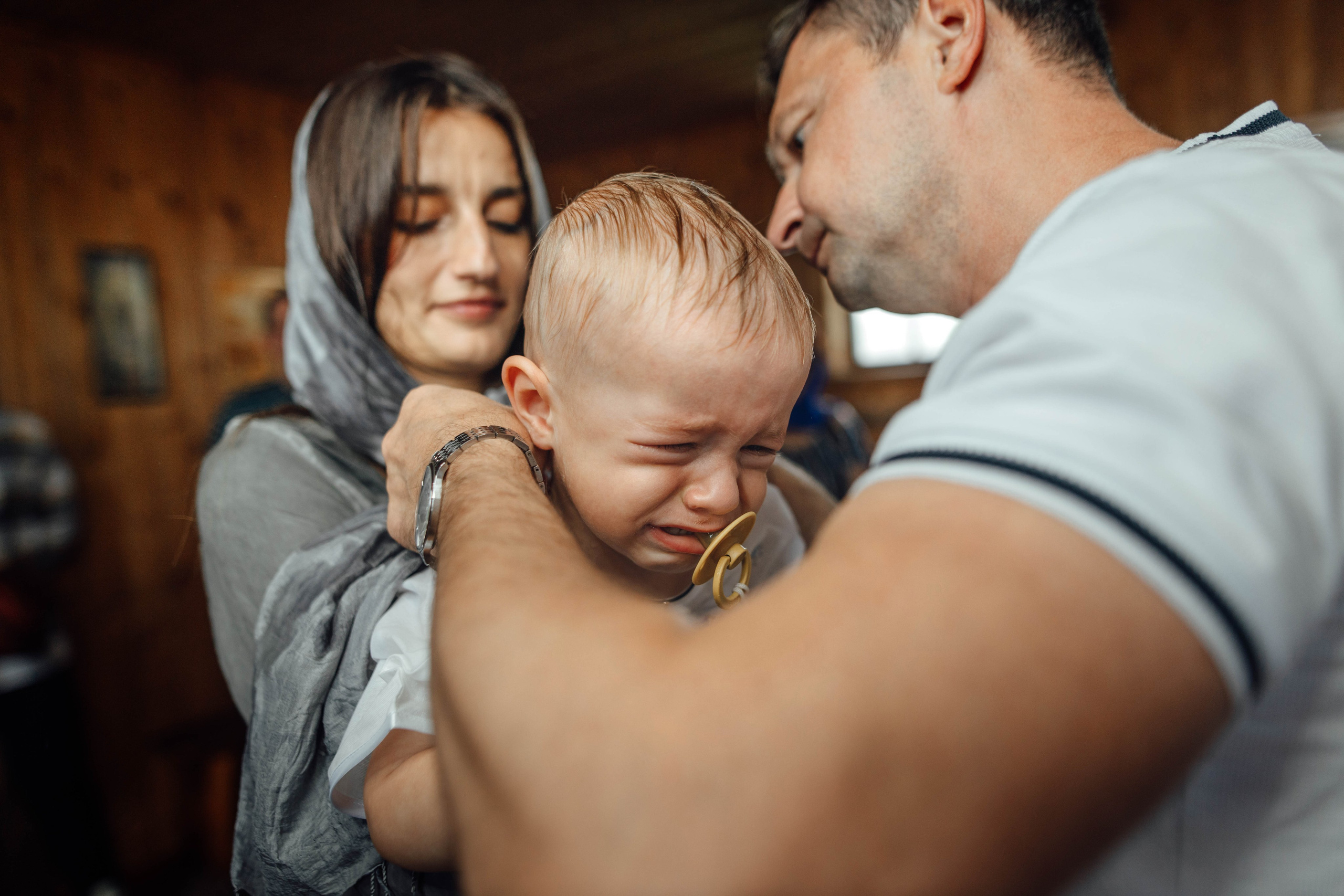 Крещение Тимофея, д. Киевец, храм Святой Троицы, август 2025