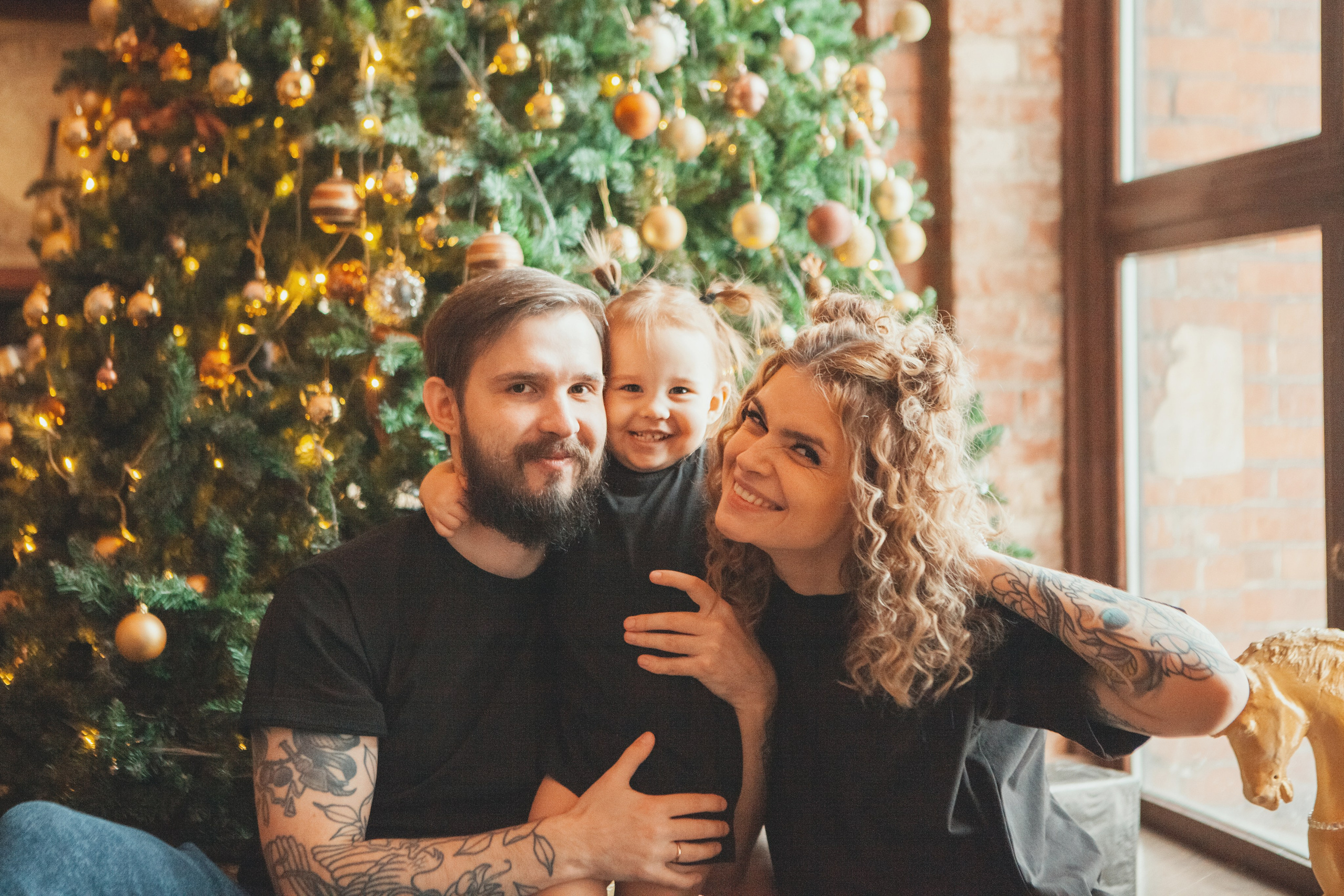 Новогодняя семейная фотосессия в студии. Фотограф Ольга Ефремова