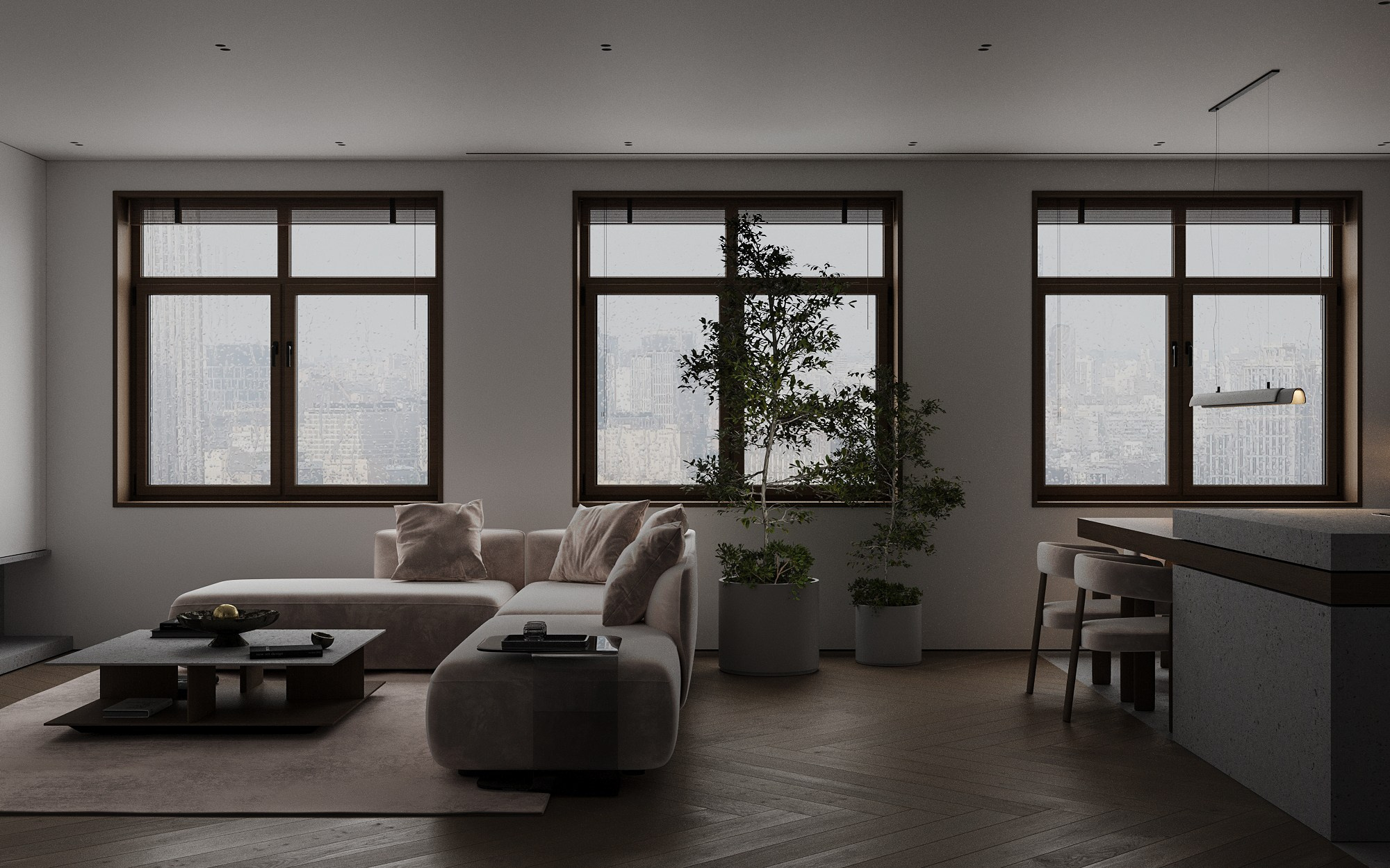 Living room. 3D визуализация интерьеров — Ирина