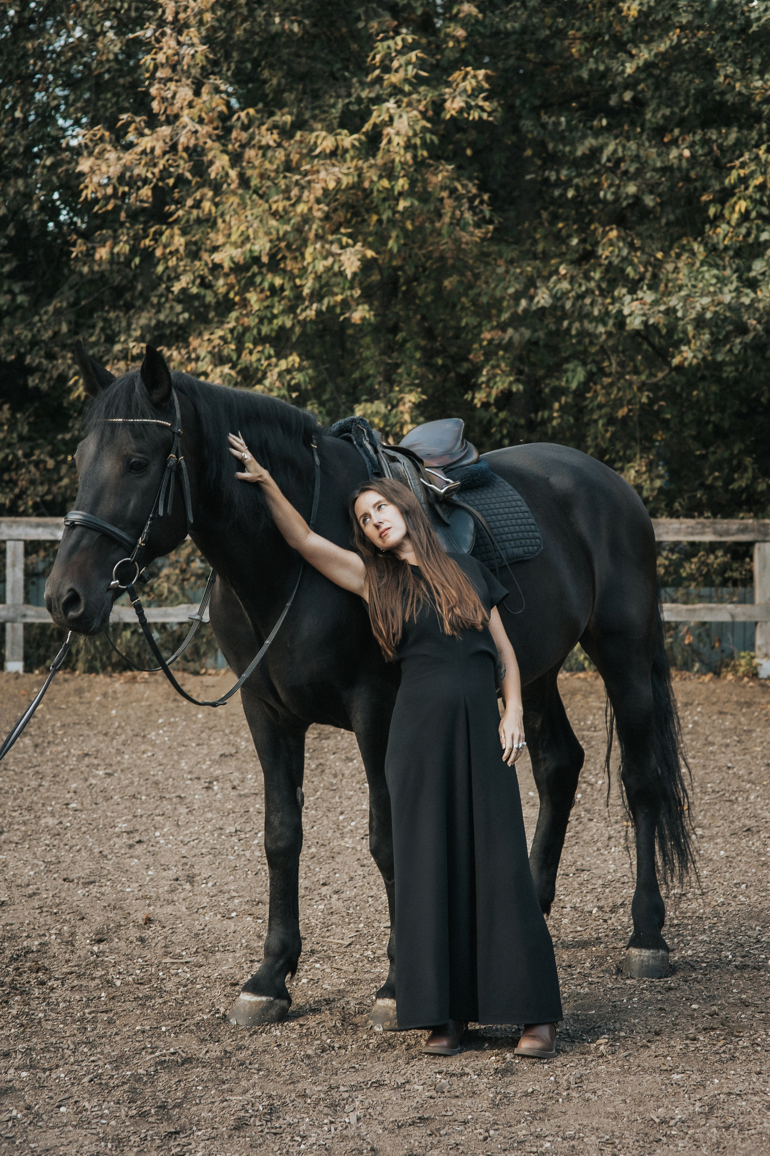 Большая семья и черный конь Султан. Семейный фотограф в Москве Наталья Чуб, заказать Фотокнигу