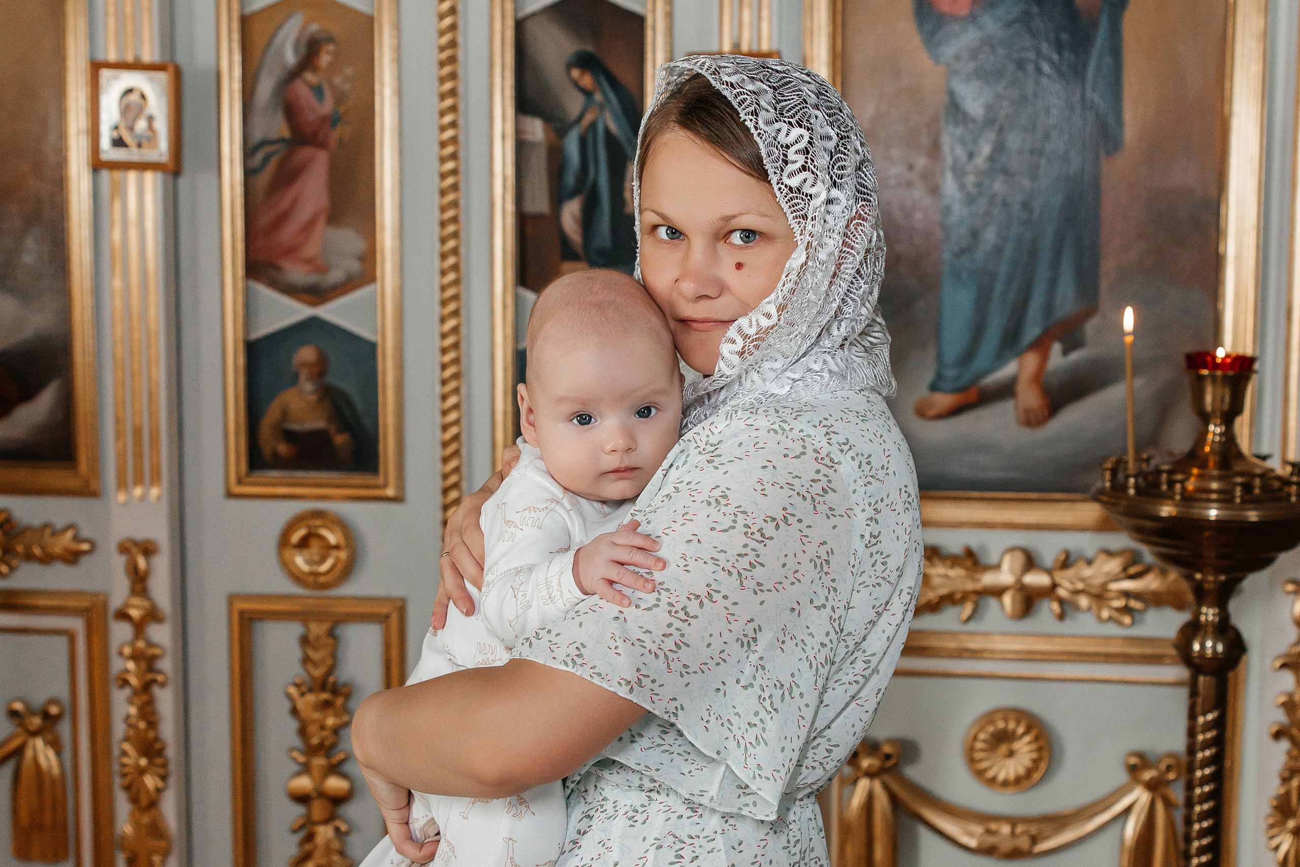 Таинство Крещения Ивана. Храм в честь иконы Божией Матери «Всех скорбящих Радость». Семейный фотограф в Рязани и Рязанской области
