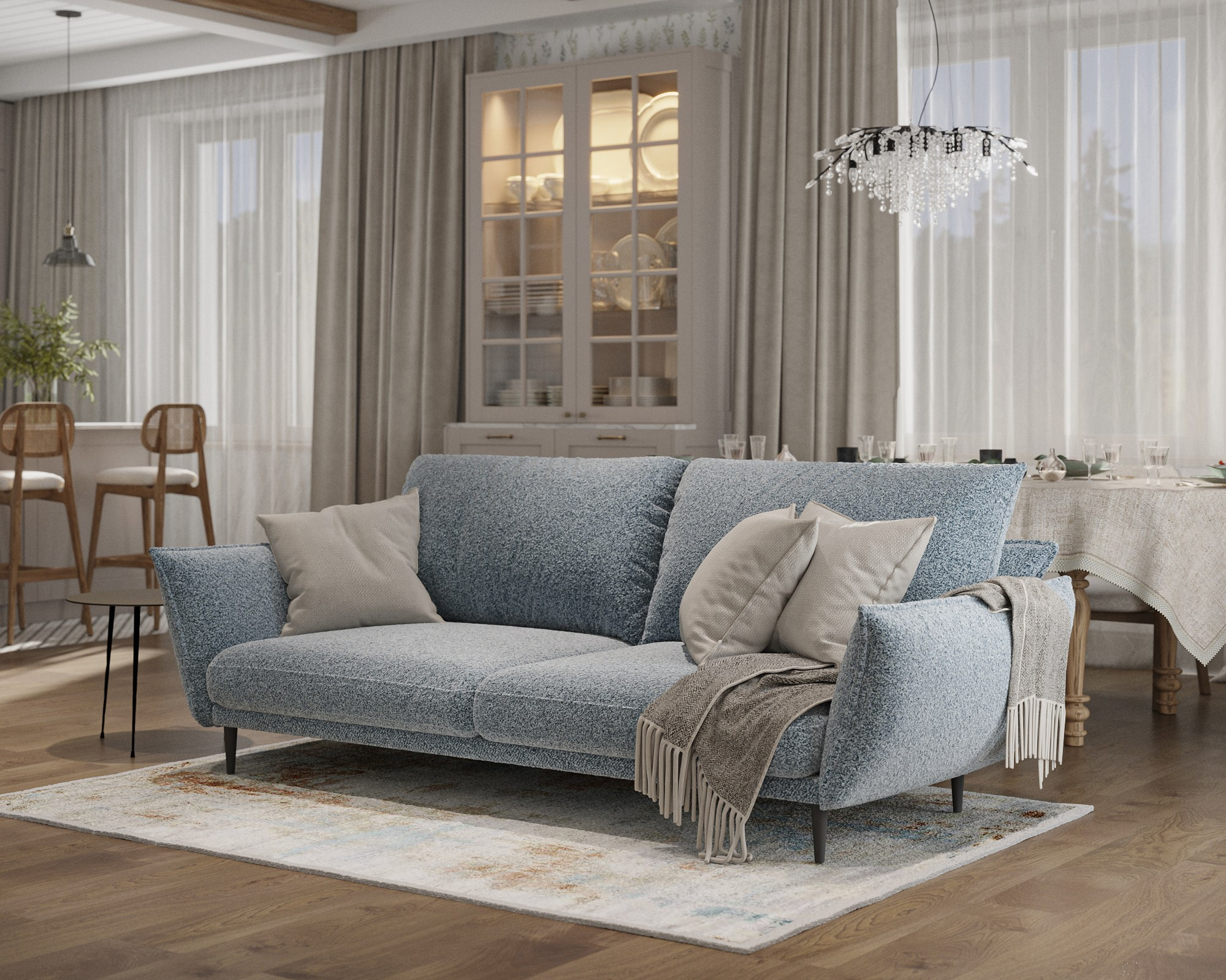 Визуализация интерьера дома в деревне Калки. 3d визуализатор marybond3d