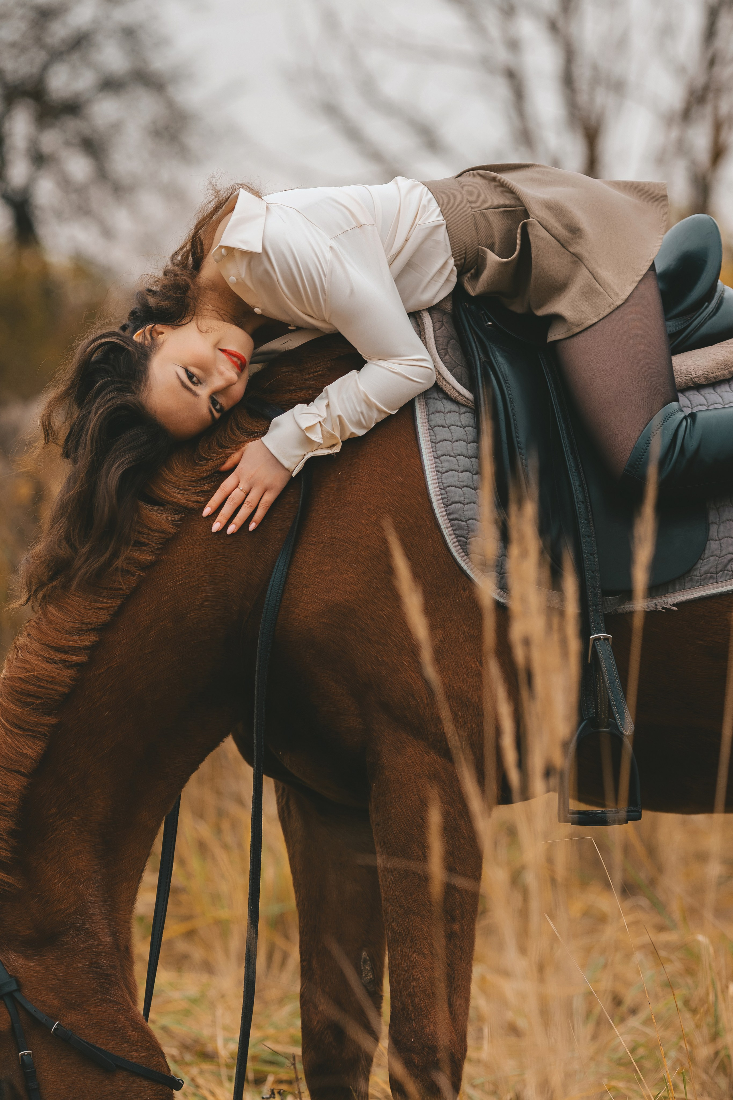 Женский портрет с лошадью. Семейный и женский фотограф в Москве Надежда Воробьева