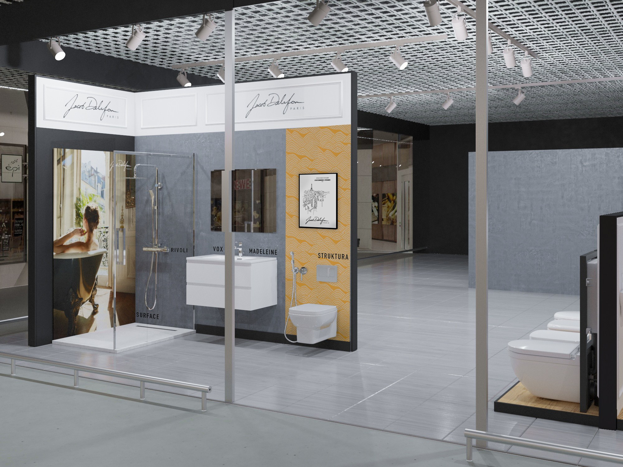 Проект шоурума Jacob Delafon. Интерьерный дизайнер и художник. Локация в г. Екатеринбурге беру проекты в разных странах