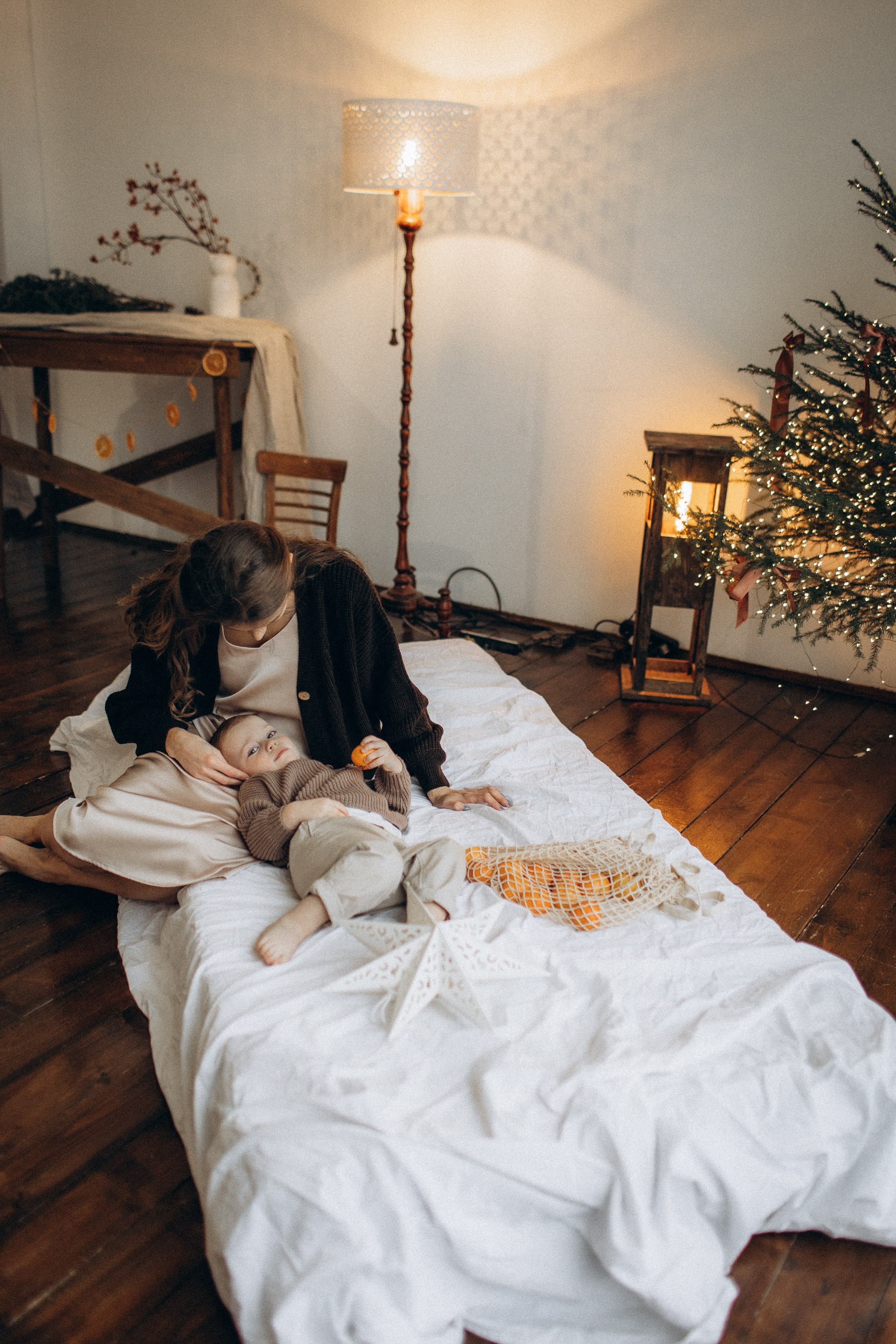 Семейная новогодняя фотосессия Москва мама и сын. Фотограф Владимир Москва