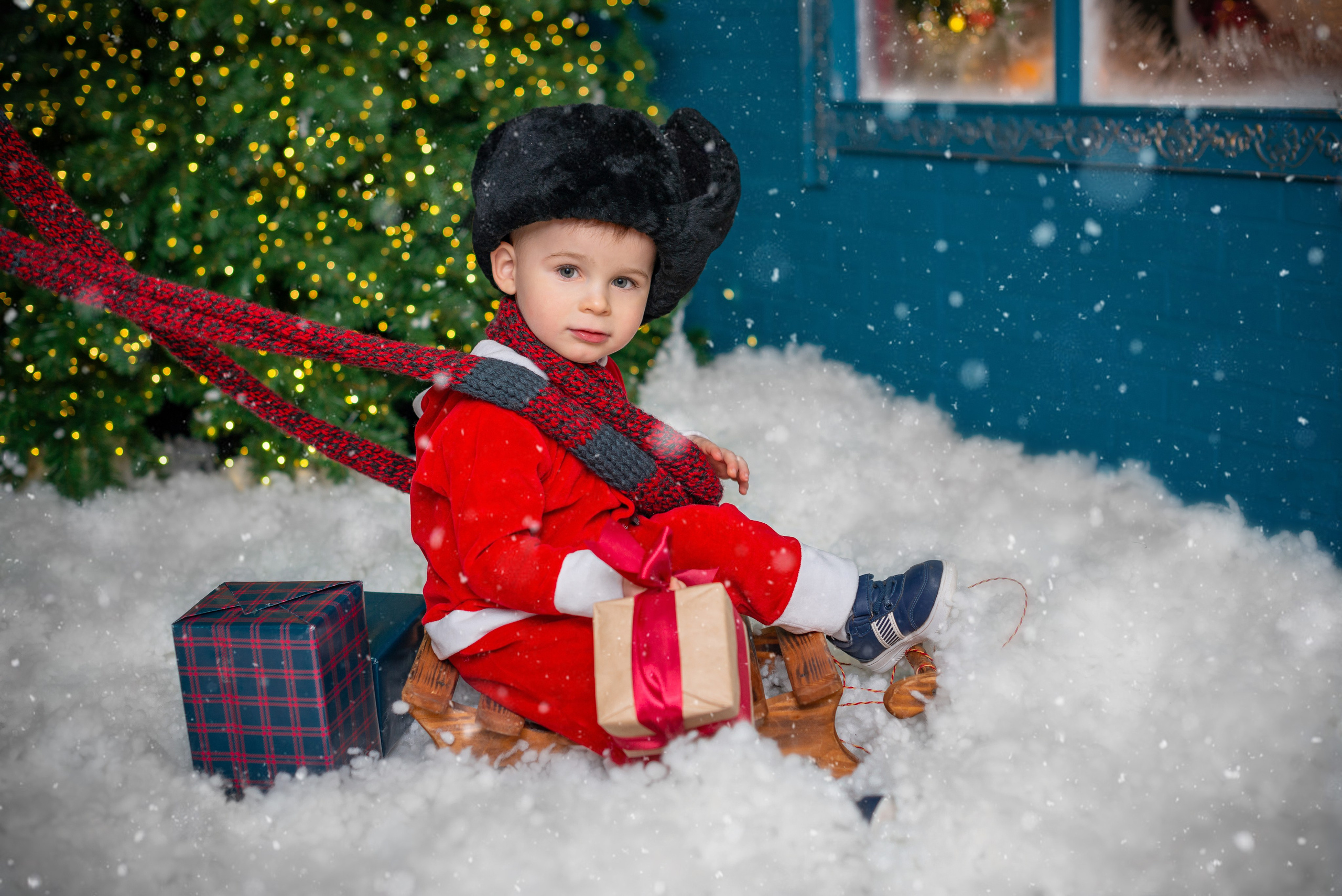 Встреча с Дедом Морозом (ежегодный). Татьяна Гойда портретный и семейный фотограф Ленск. Выпускные альбомы