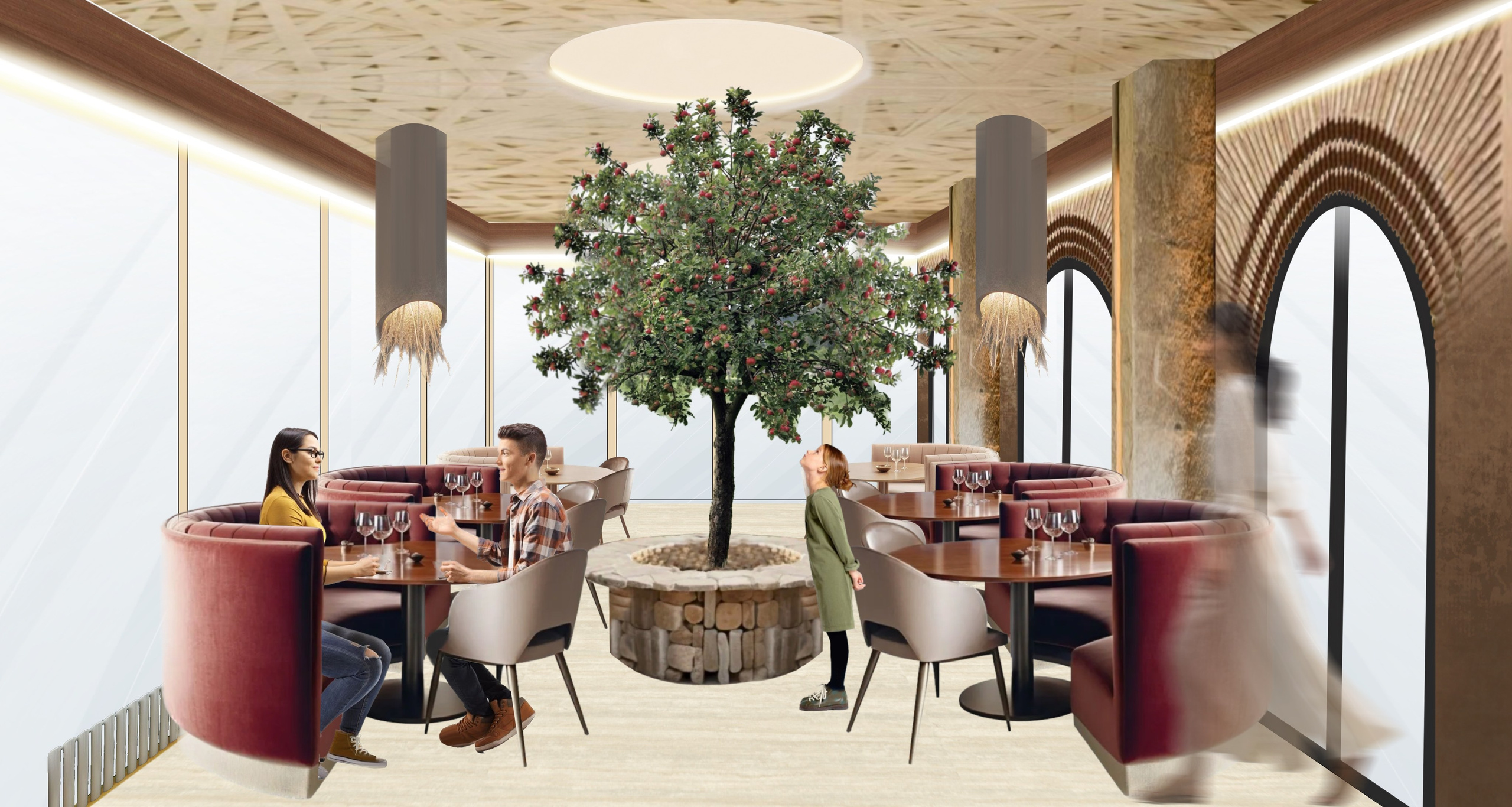 Ресторан (дизайнеры Ирма Чигарова и Лидия Ефремова). Дизайн интерьеров по всему миру