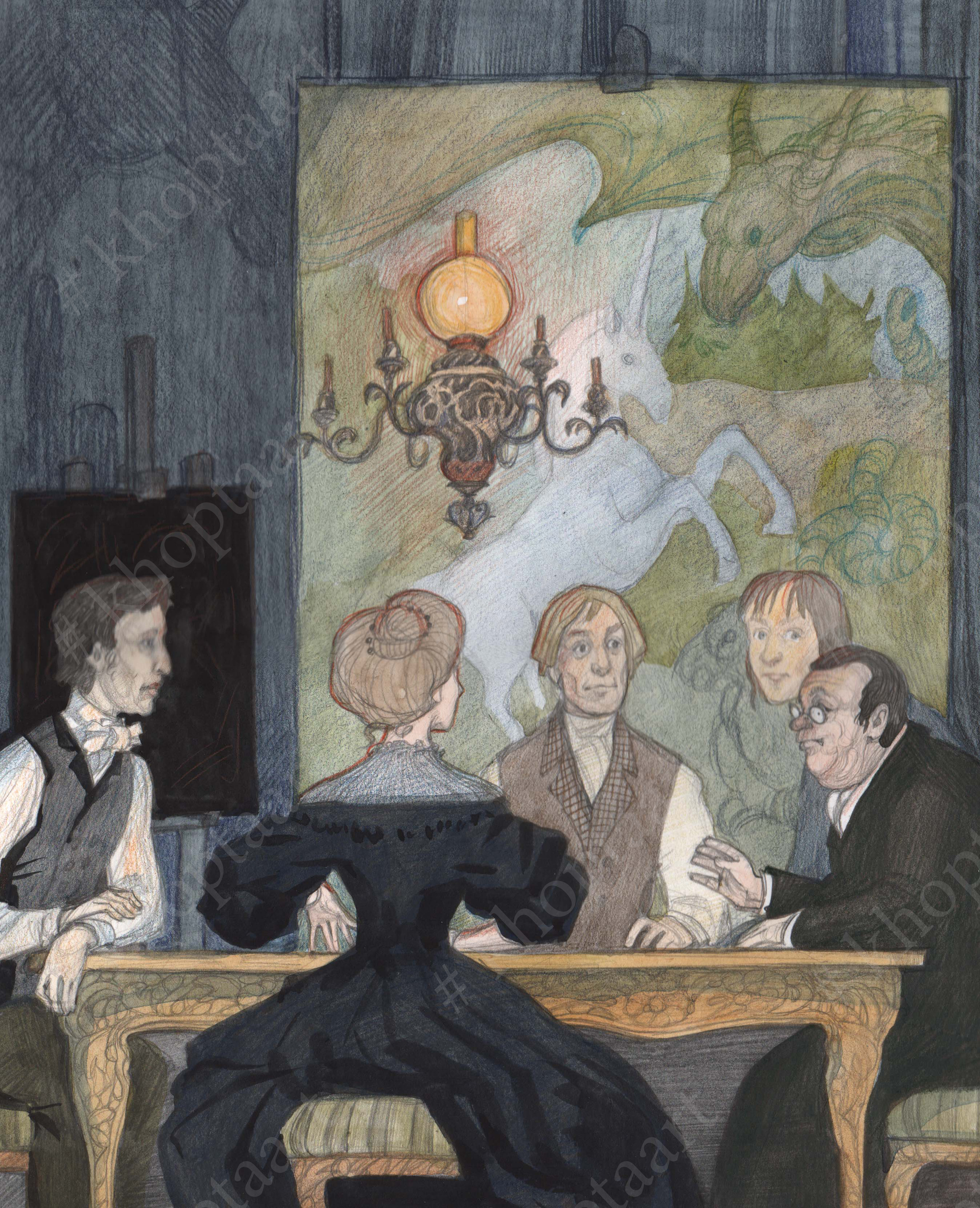 Иллюстрации Анны Хопта к сборнику рассказов А.Конан Дойля "Перстень То. Artist Anna Khopta. Oil and Acrylic Paintings. Moscow