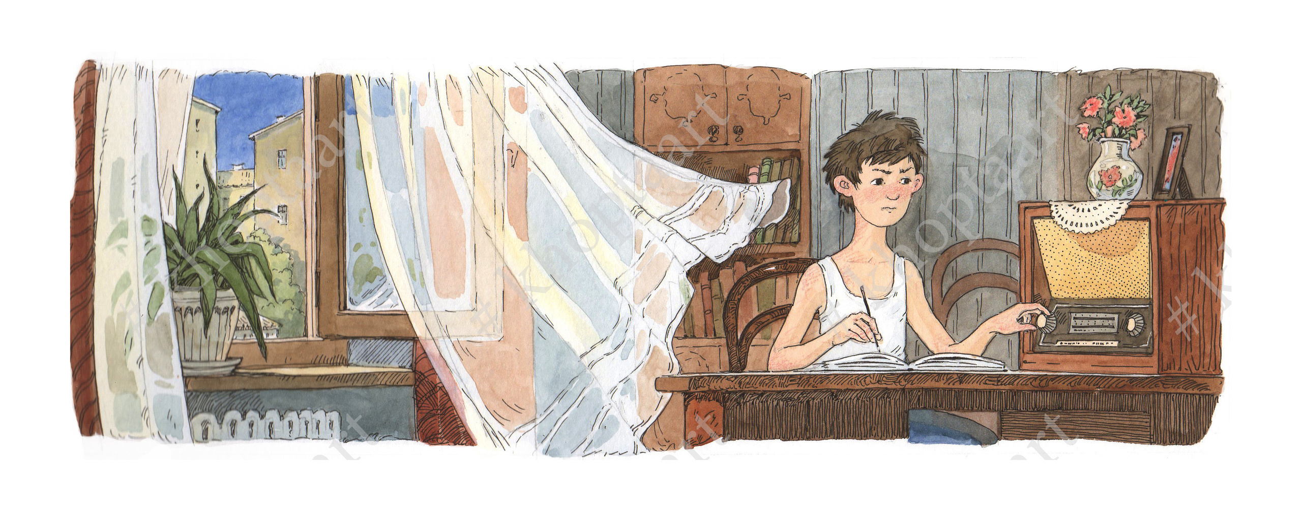 'The Black-and-Brown Fox' by Y.Aleshkovsky. Artist Anna Khopta. Oil and Acrylic Paintings. Moscow