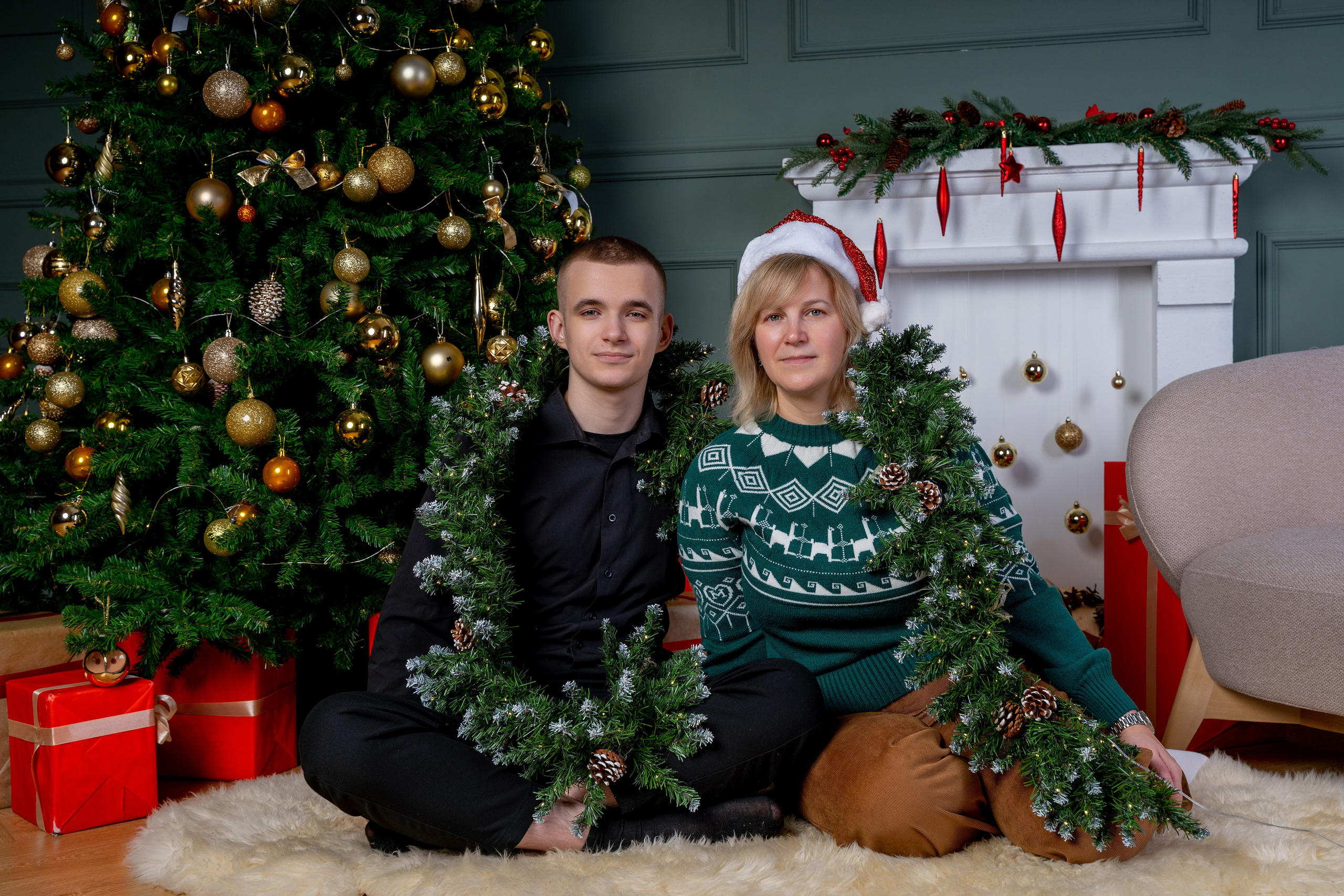 Семейная новогодняя фотосессия. Профессиональный фотограф Ковалева Олеся